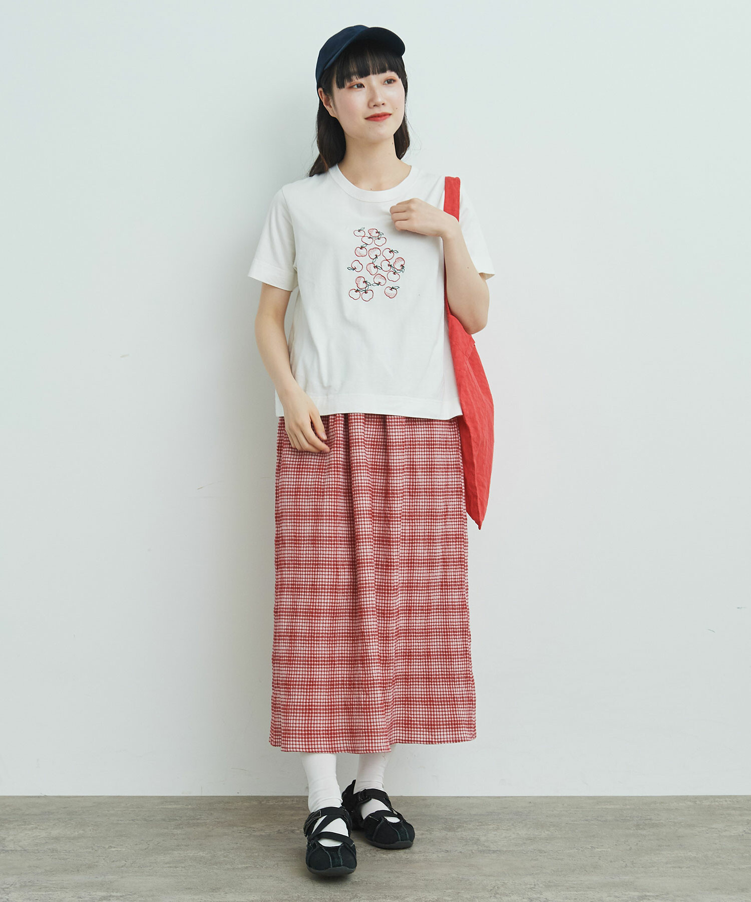 AMBIDEX Store 【予約販売】〇ちぢみチェック ギャザースカート(F アカ 