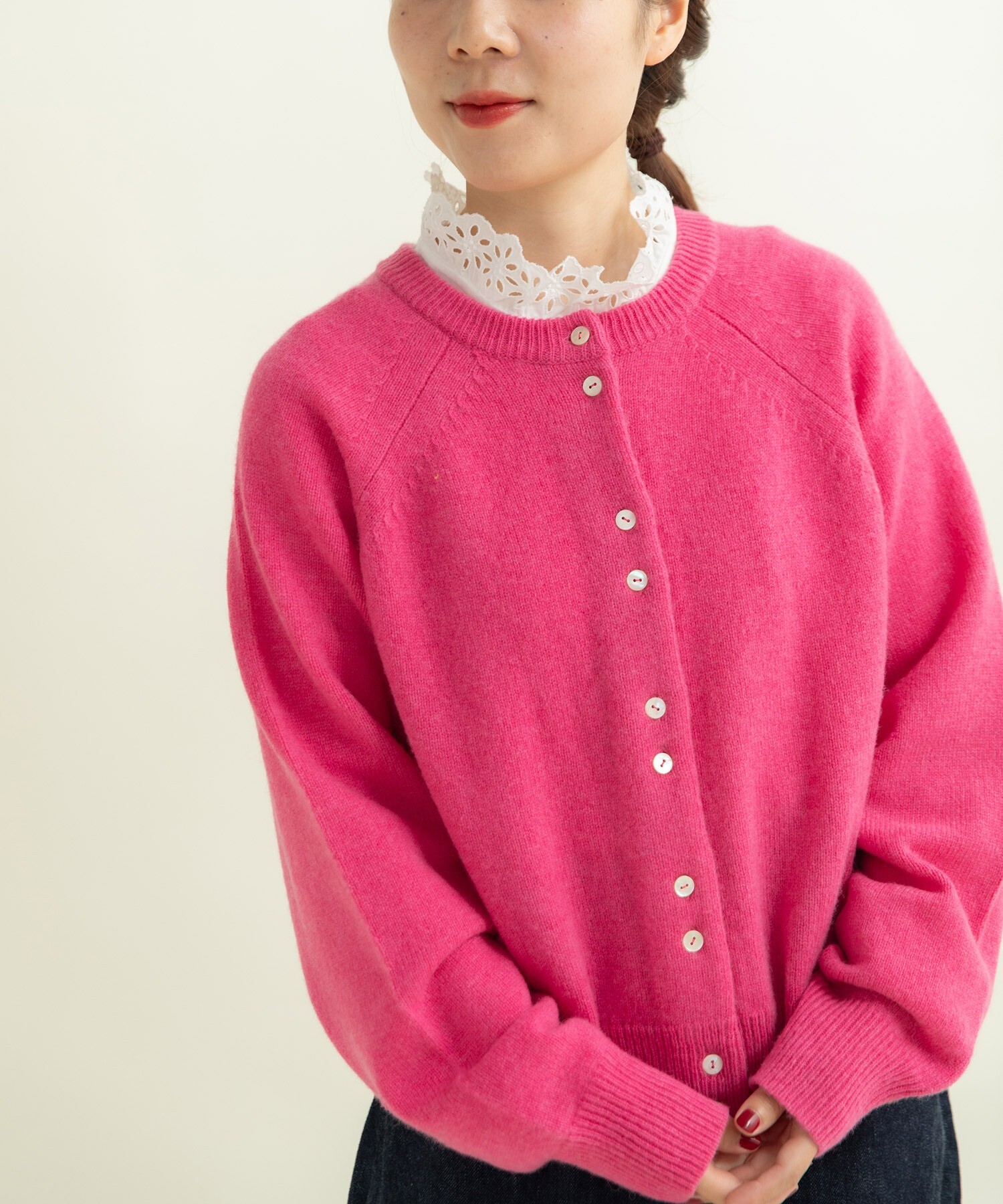 AMBIDEX Store 30/-天竺 コットンレースインナー(F クロ): CHILD WOMAN