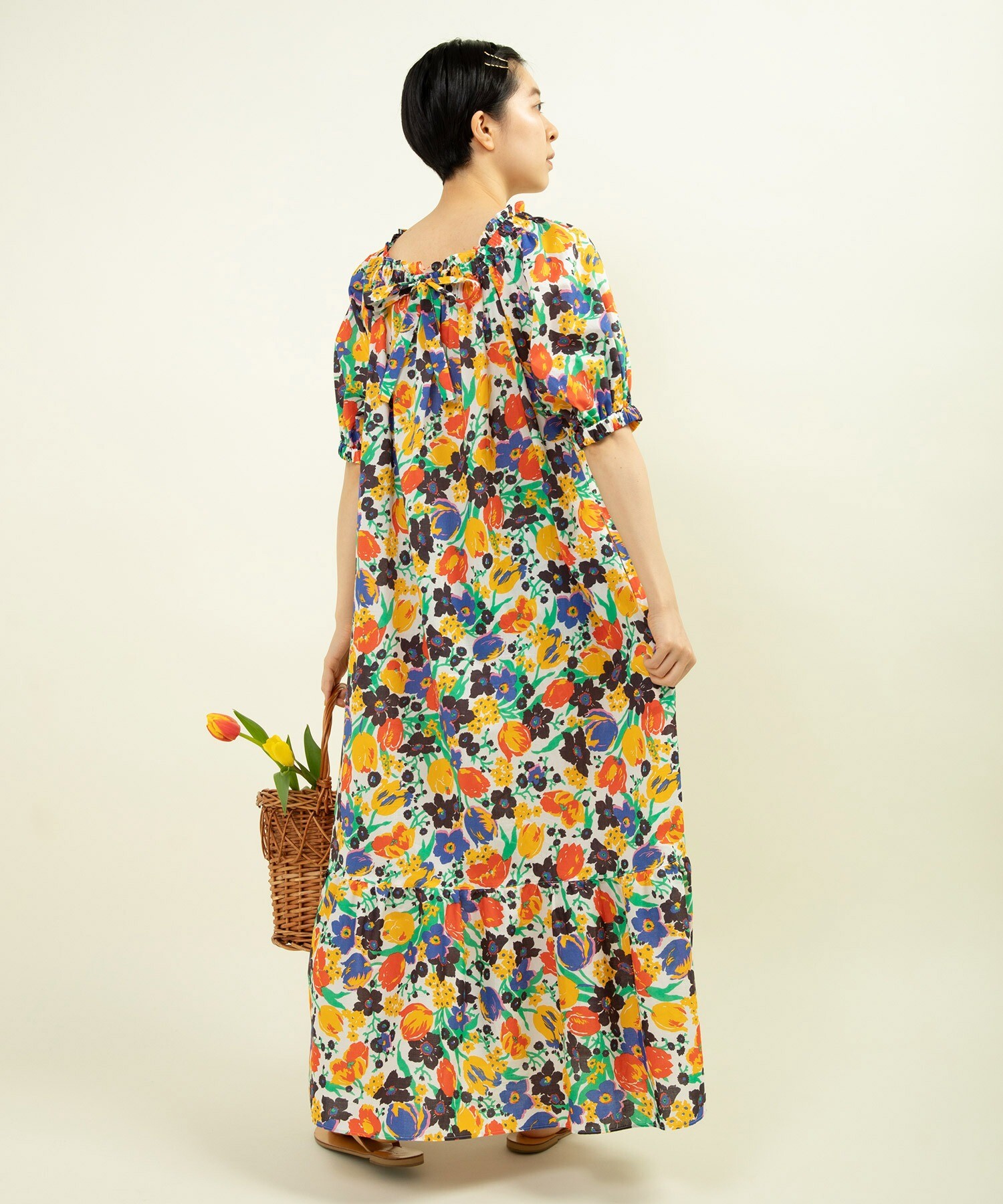 Weekend Max Mara●花柄ポプリン×パフスリーブミディワンピース セール】BANANA REPUBLIC FACTORY STORE パフスリーブ ポプリン