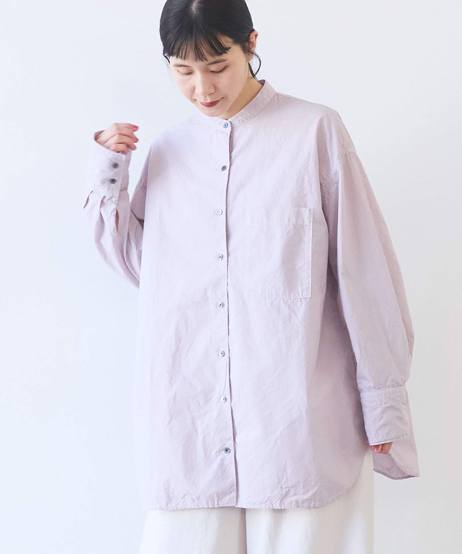 yuni コットンキャッチワッシャーmoe sleevesバックリボンブラウス AMBIDEX Store ○コットンキャッチワッシャーmoe sleeves バック