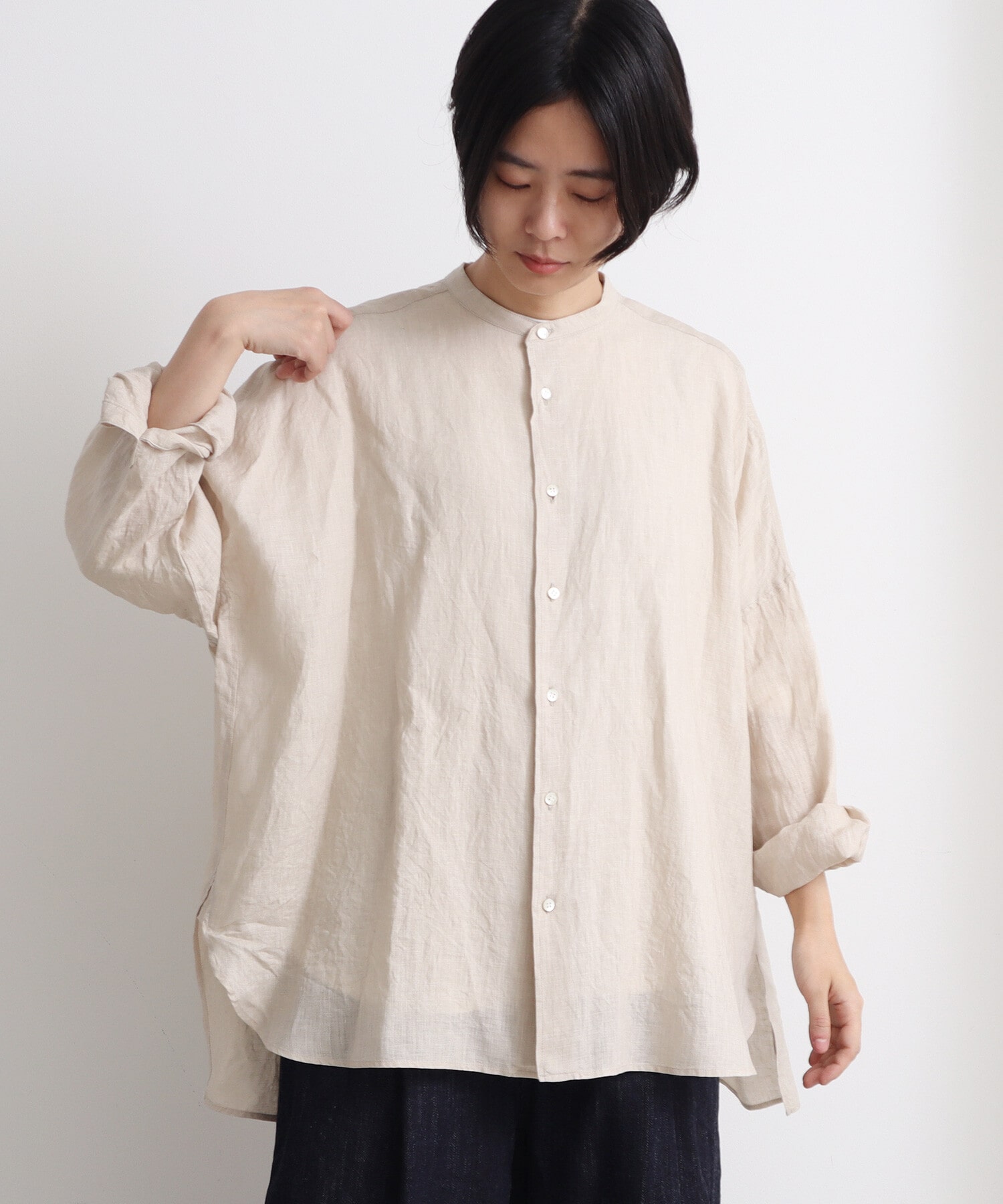 AMBIDEX Store △yuni 別注 リネン ワイドブラウス(F クロ): yuni