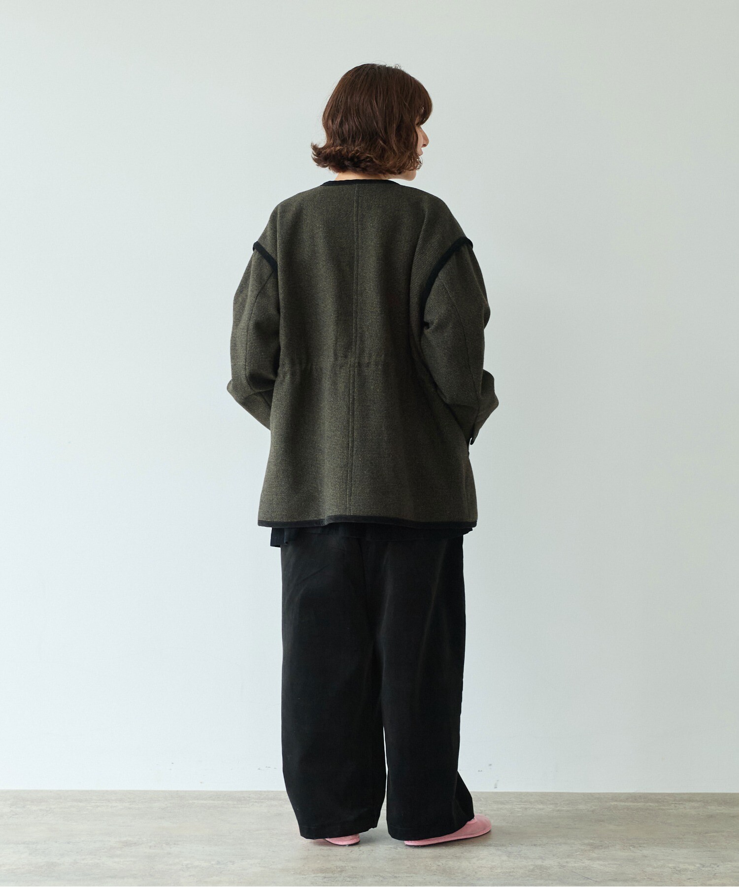 AMBIDEX Store △British wool micro check haoriコート(F クロ): yuni