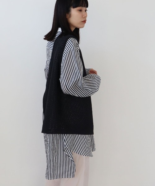 AMBIDEX Store ○washi knit ワンショルダーベスト(F ベージュ): yuni