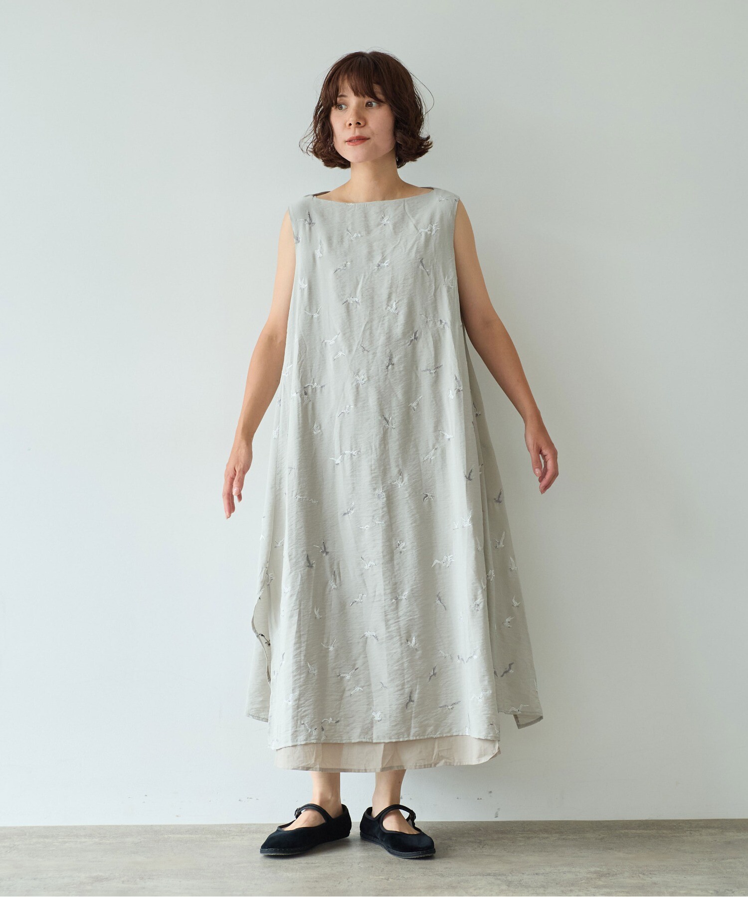 AMBIDEX Store ○bird刺繍 layered ワンピース(F クロ): yuni