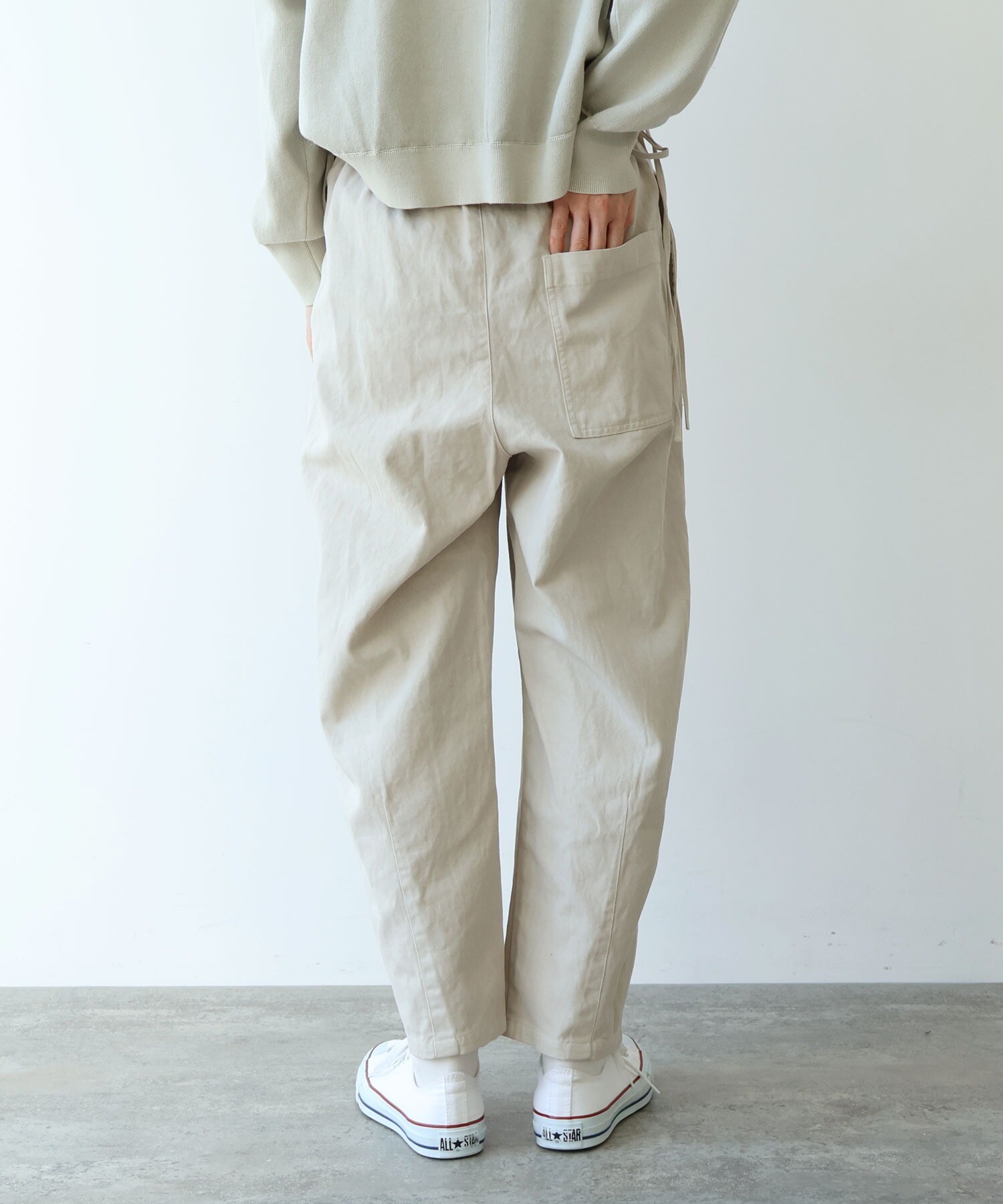 AMBIDEX Store 強撚organic cotton hemp drawstrings cocoon パンツ(F