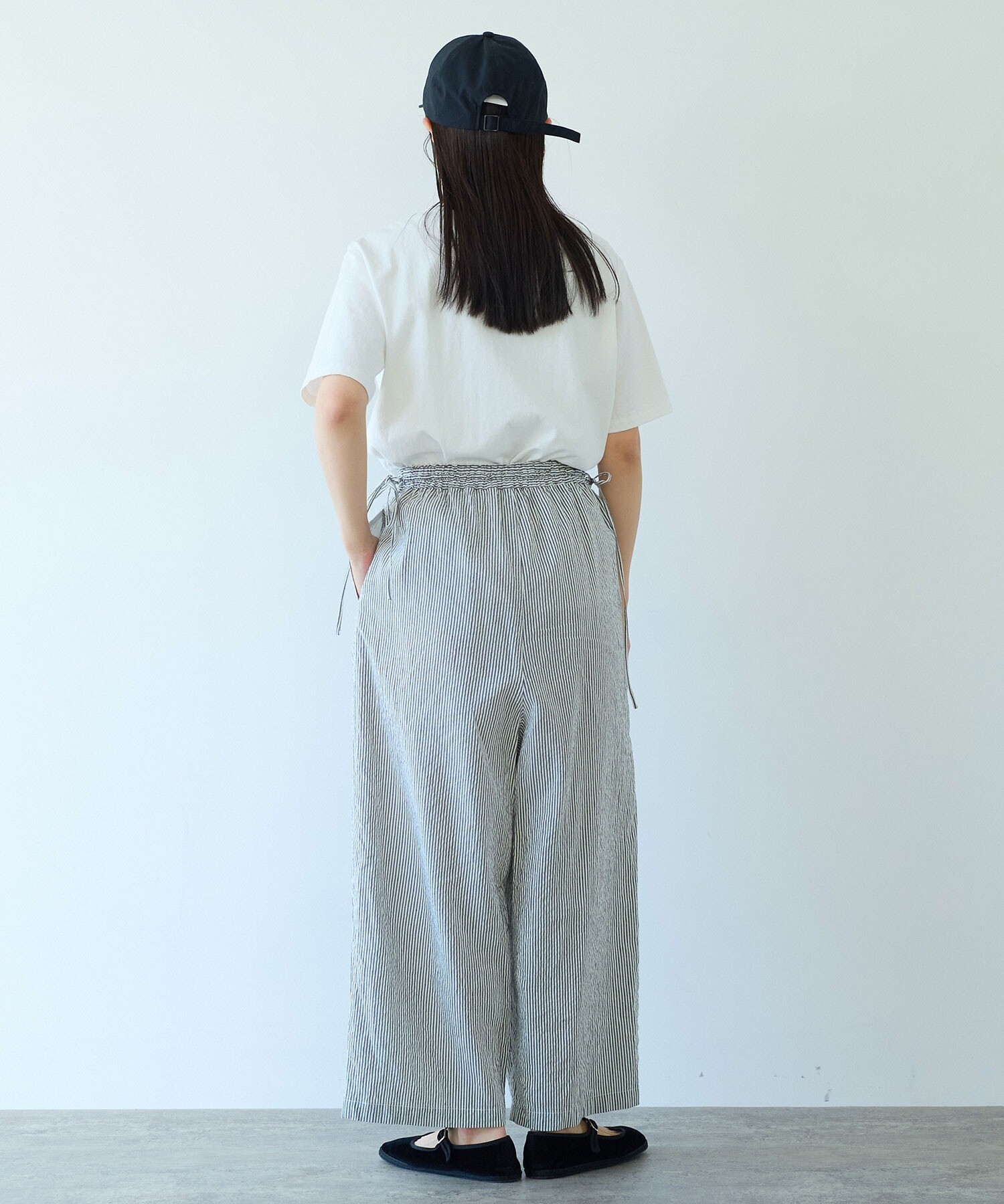 AMBIDEX Store △○stripe drawstrings パンツ(F クロ): yuni