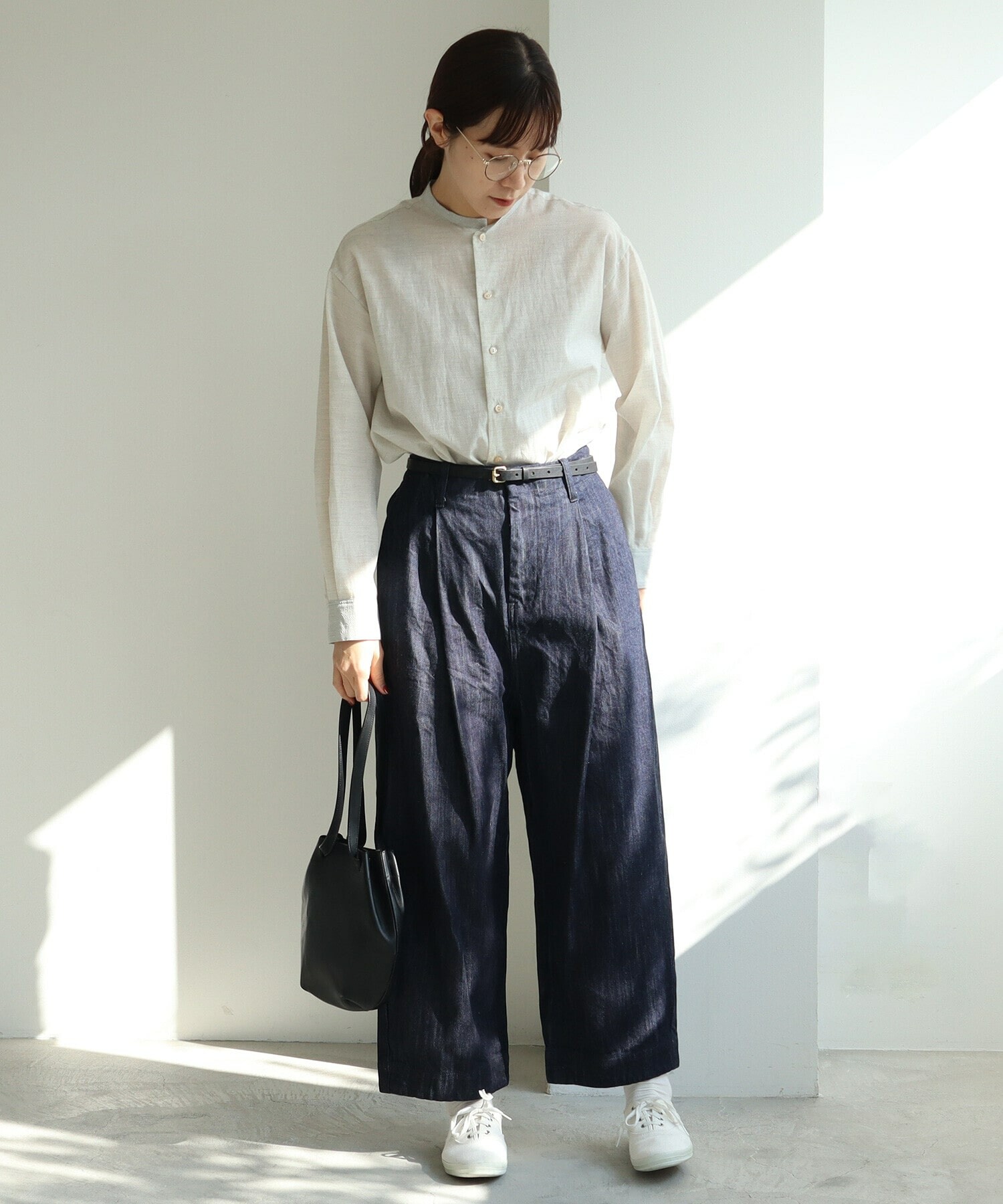 AMBIDEX Store cotton denim back gom パンツ(S コン): yuni