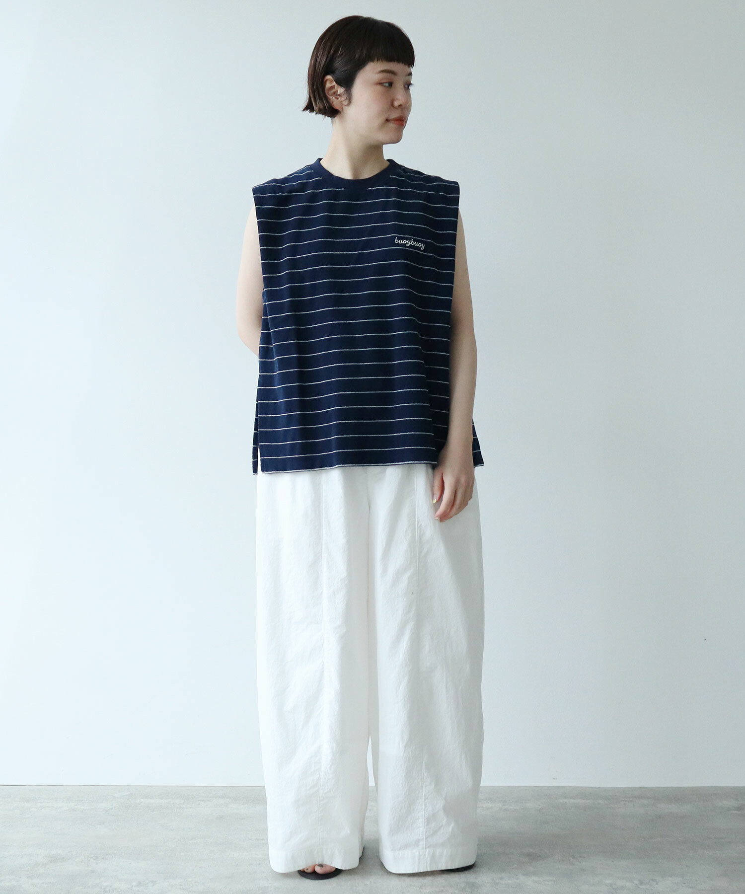 AMBIDEX Store ○pil border MINI プルオーバー(F WHITE×RED): FLAT 