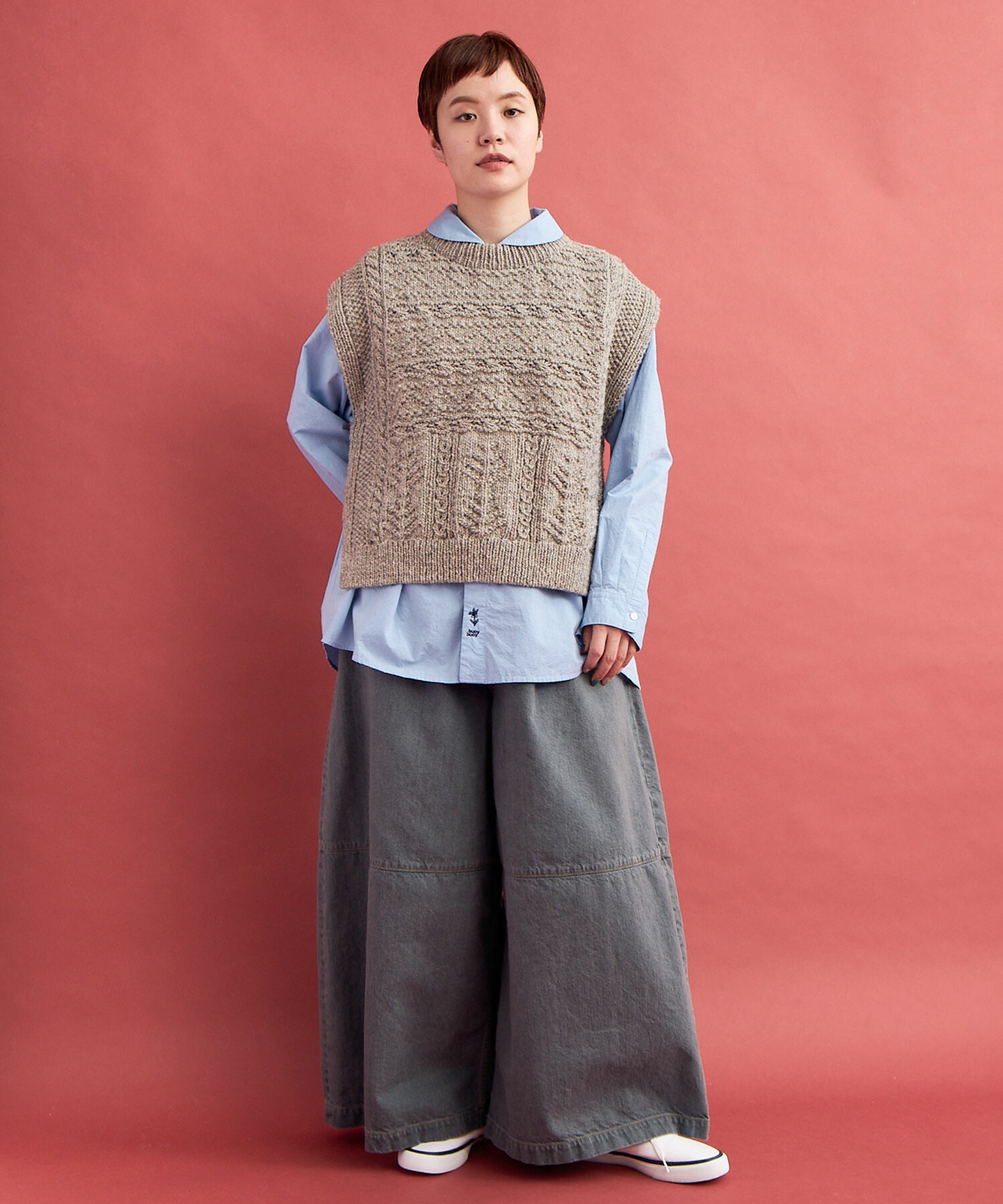 AMBIDEX Store ○PERU HANDKNIT ベスト(F LIGHT GREY): buoybuoy