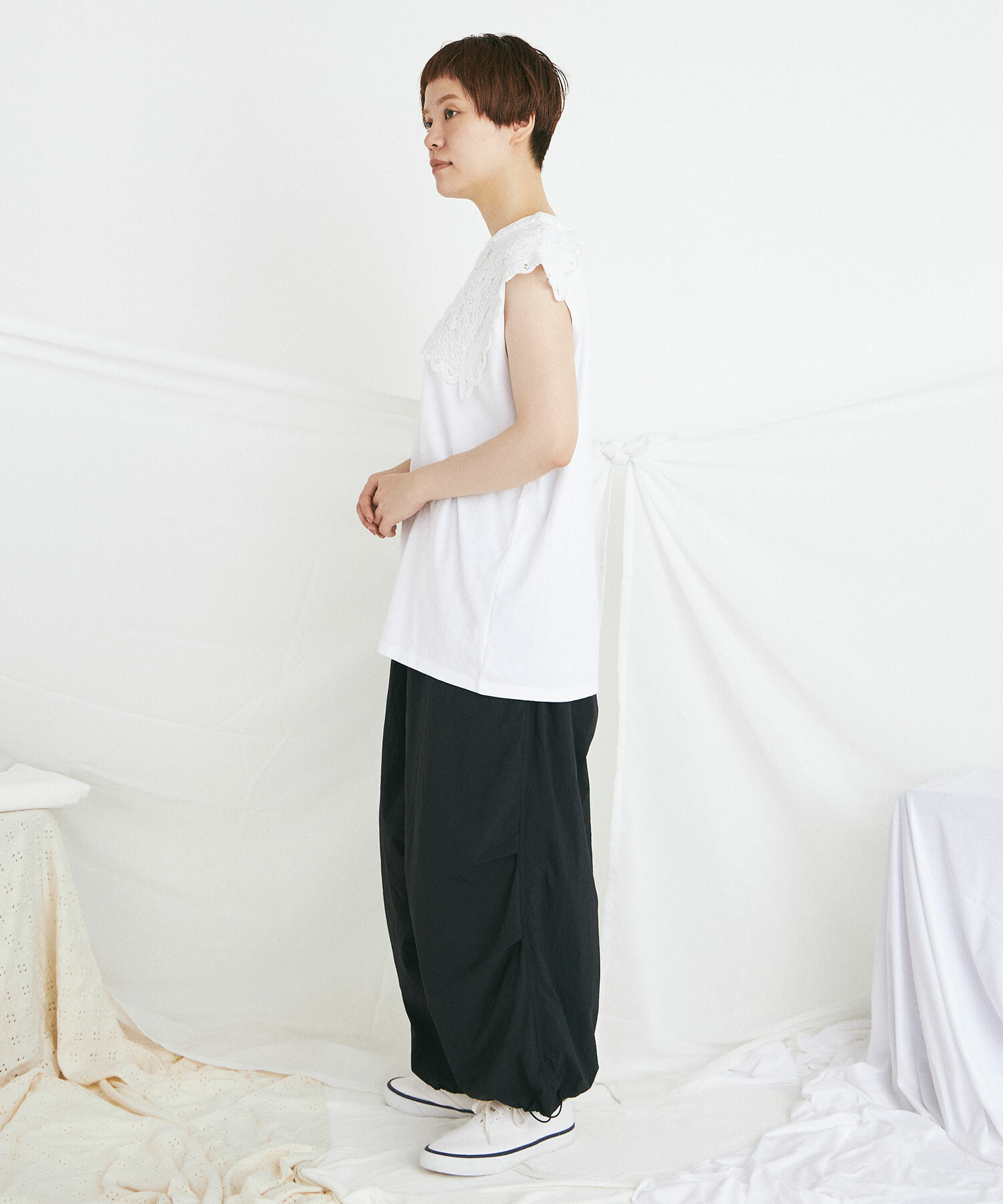 AMBIDEX Store 45d NYLON伊吹染め CARGO パンツ(F IVORY): buoybuoy