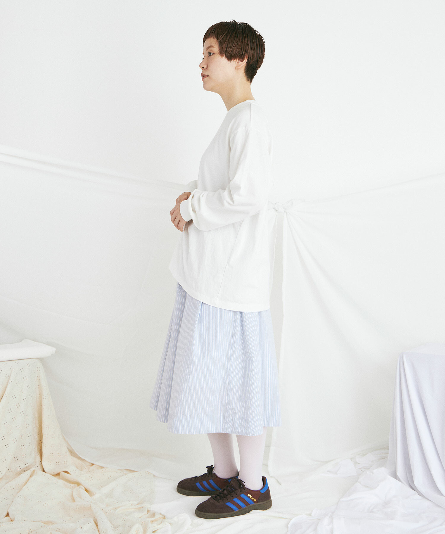 AMBIDEX Store shirting fabric RAP スカート(F FINX OX/WHITE): buoybuoy