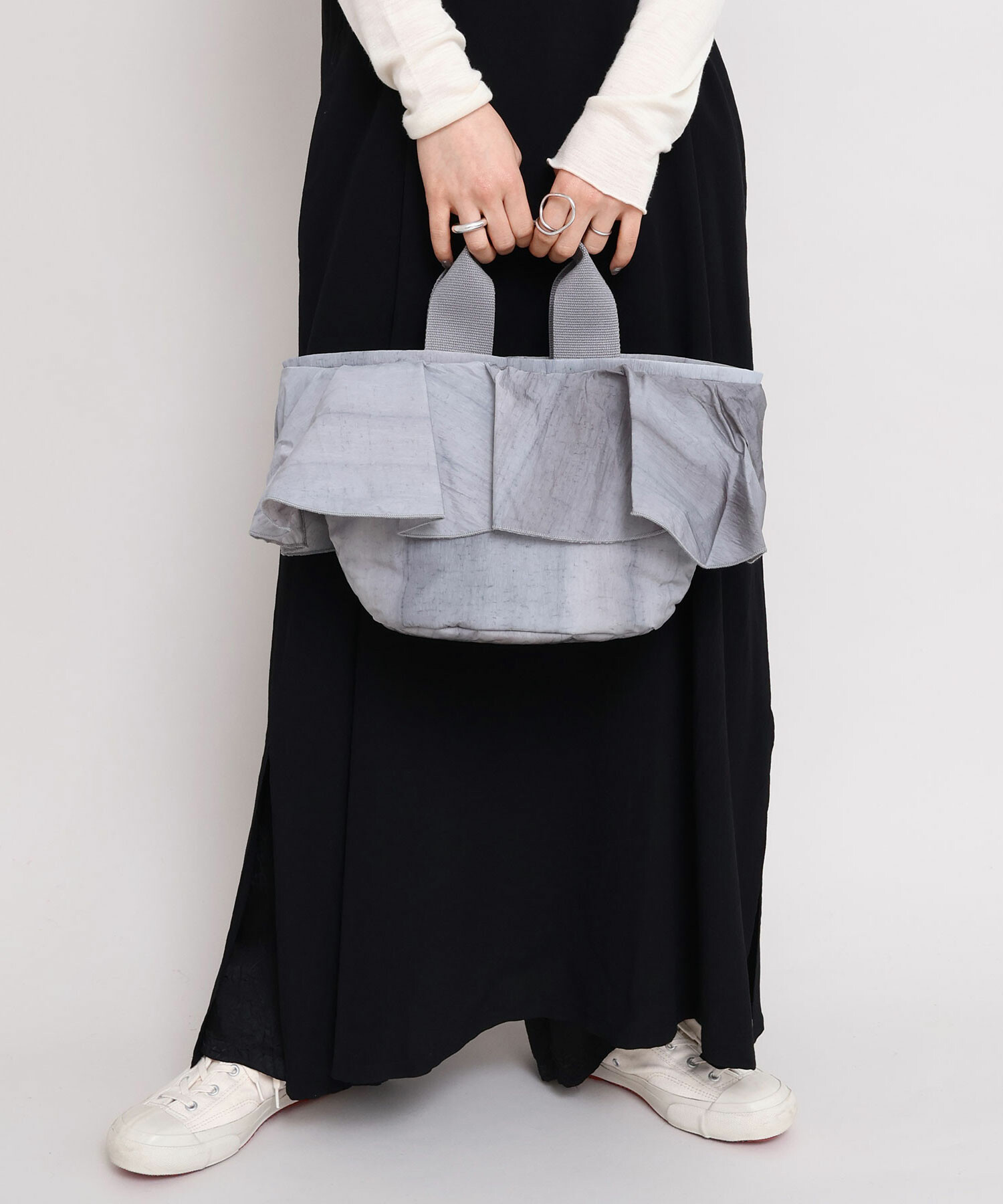 AMBIDEX Store 〇ナイロンタフタ流し染め ラッフルフリル バッグ(F