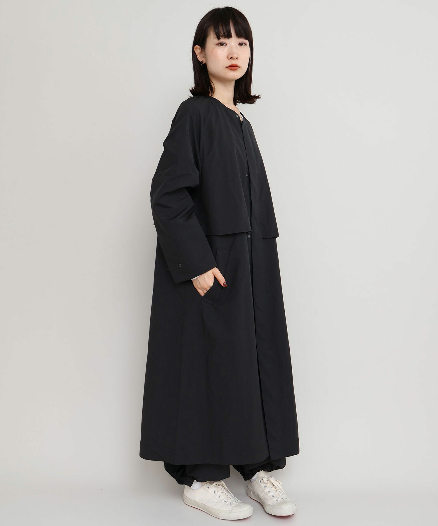 AMBIDEX Store 〇ピーチスキンタフタ ロング コート(F クロ): iki