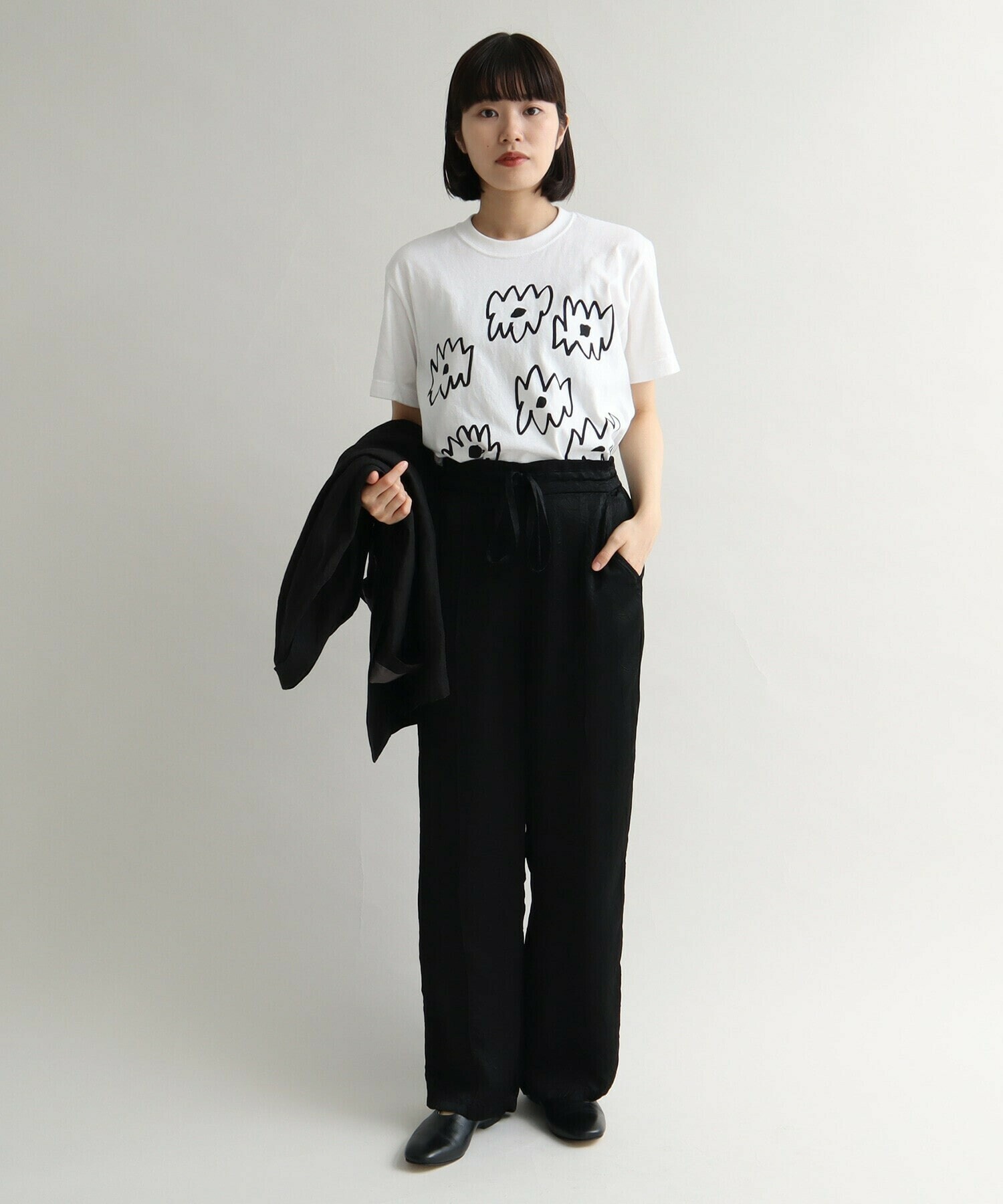 AMBIDEX Store キュプラシワサテン ワイドパンツ(F ベージュ): iki
