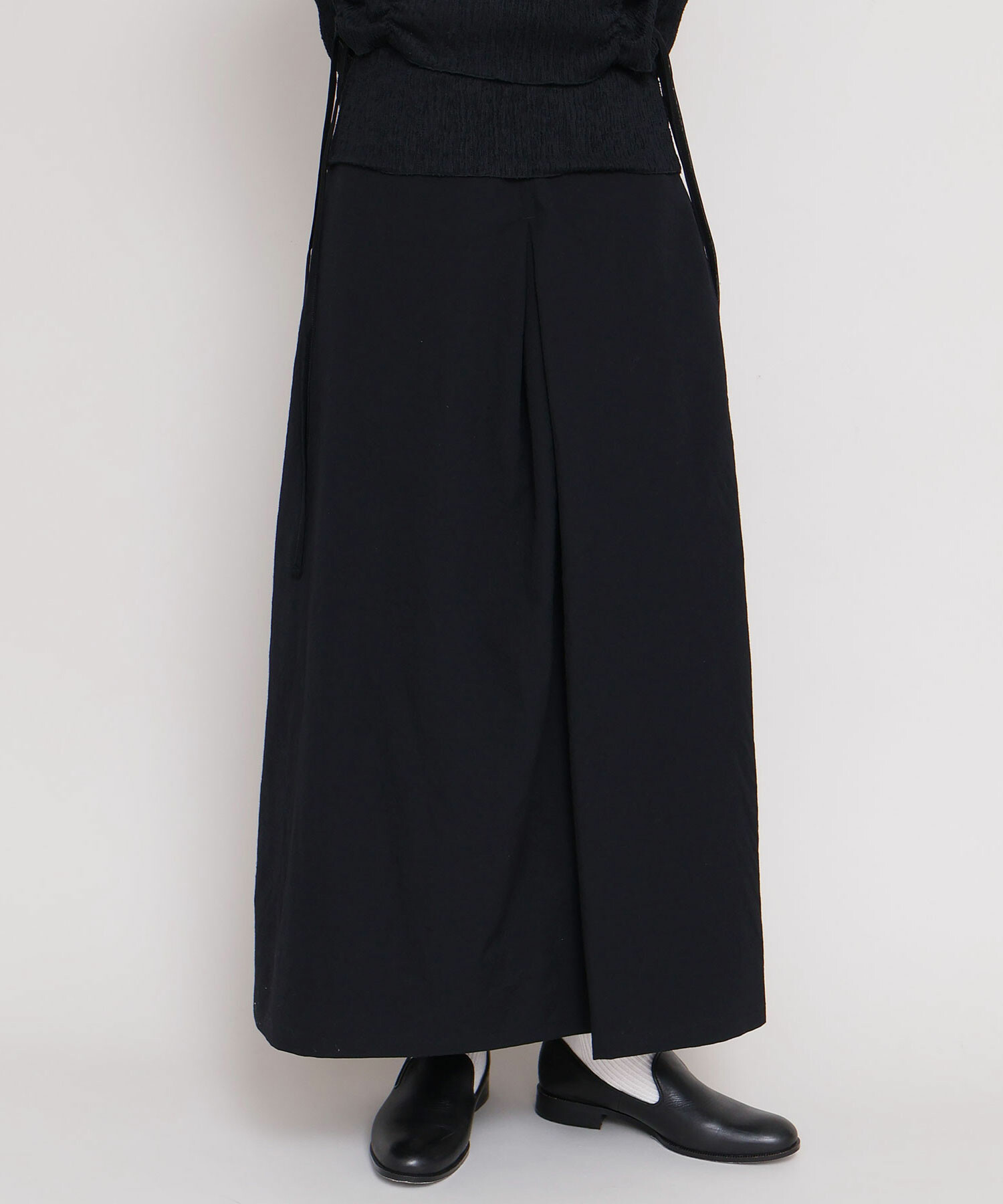 AMBIDEX Store 強撚ウールギャバ ボックスタック スカート(F グレー): iki