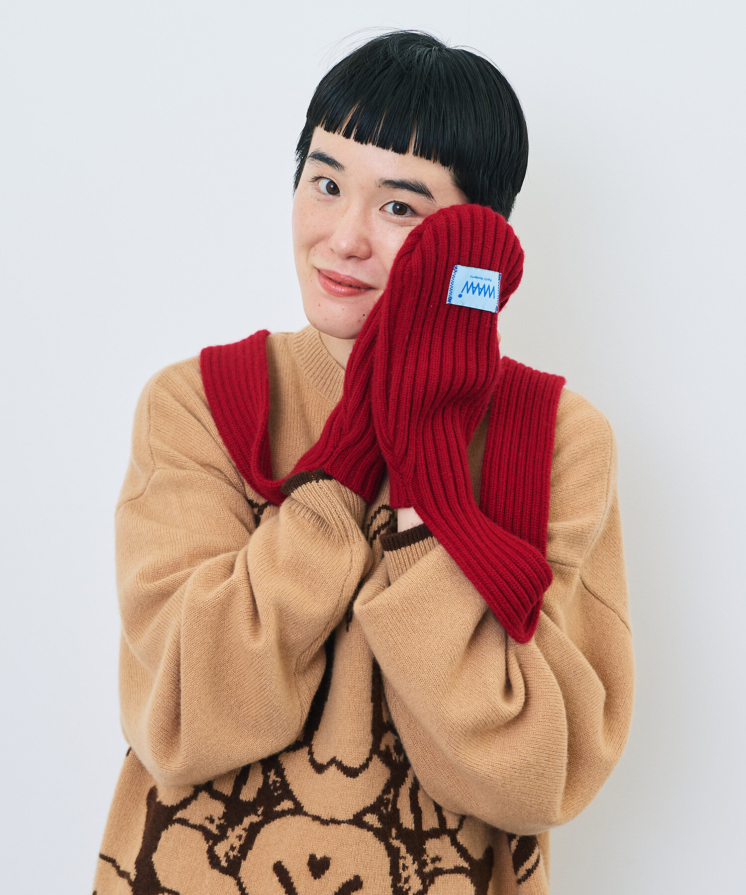 AMBIDEX Store 〇PURE WOOL LIB ループミトン(F NAVY): Rin international