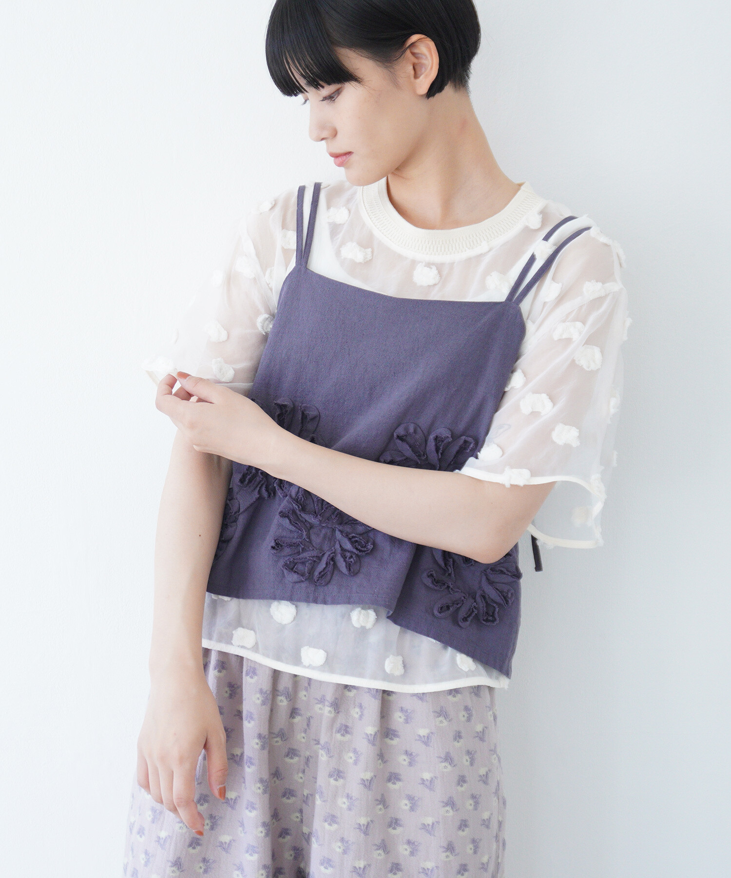 AMBIDEX Store 【予約販売】〇氷dot jacquard ブラウス(F クロ