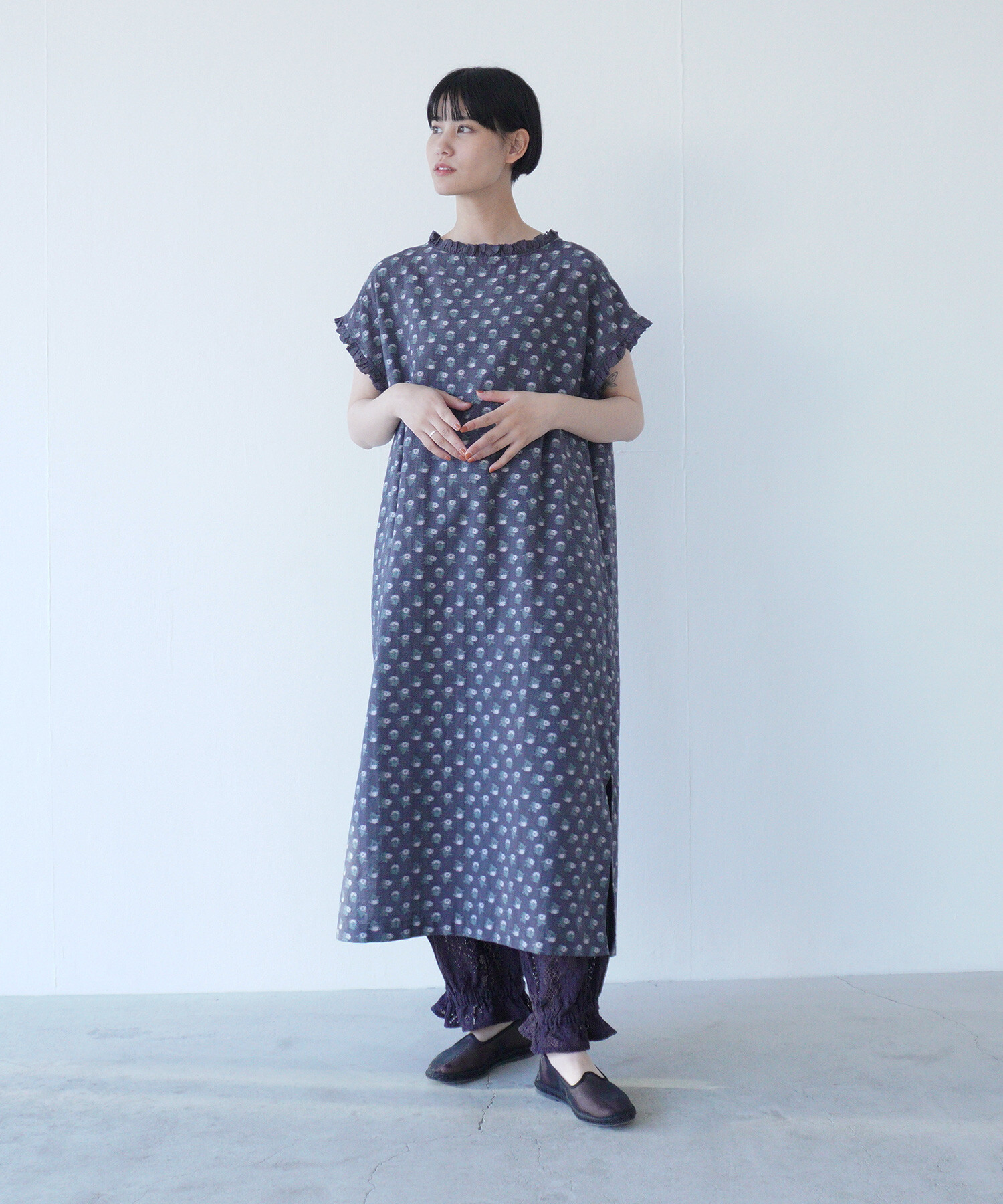 qiri キリ　追憶の花 ジャガード　ワンピース qiri キリ 追憶の花 jacquard frill ワンピース(25SS) | T.T. GARRET