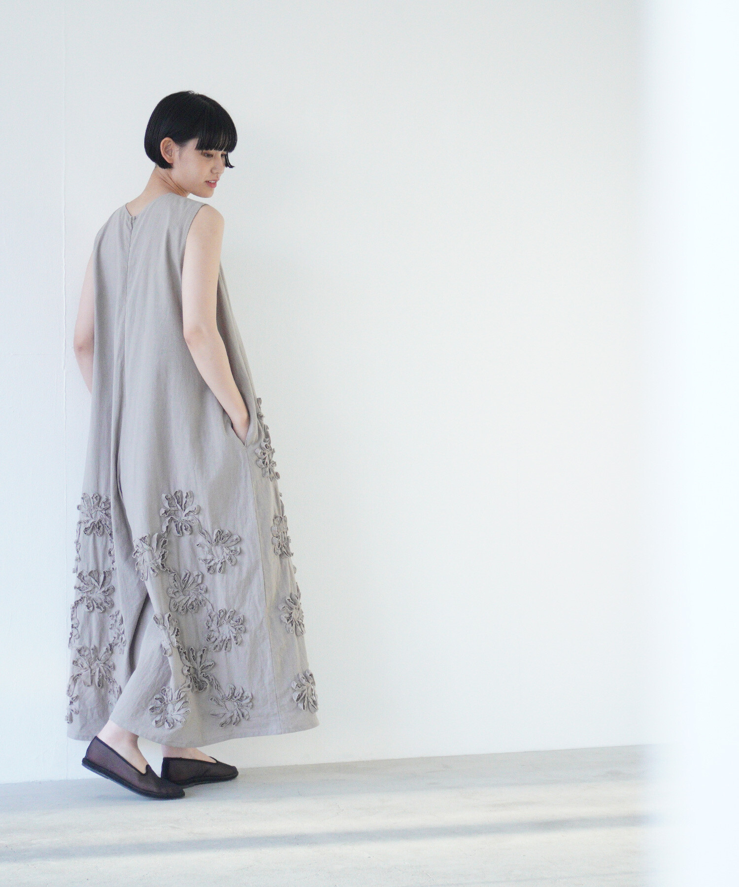 AMBIDEX Store 〇rondo ribbon embroidery オールインワン(F クロ