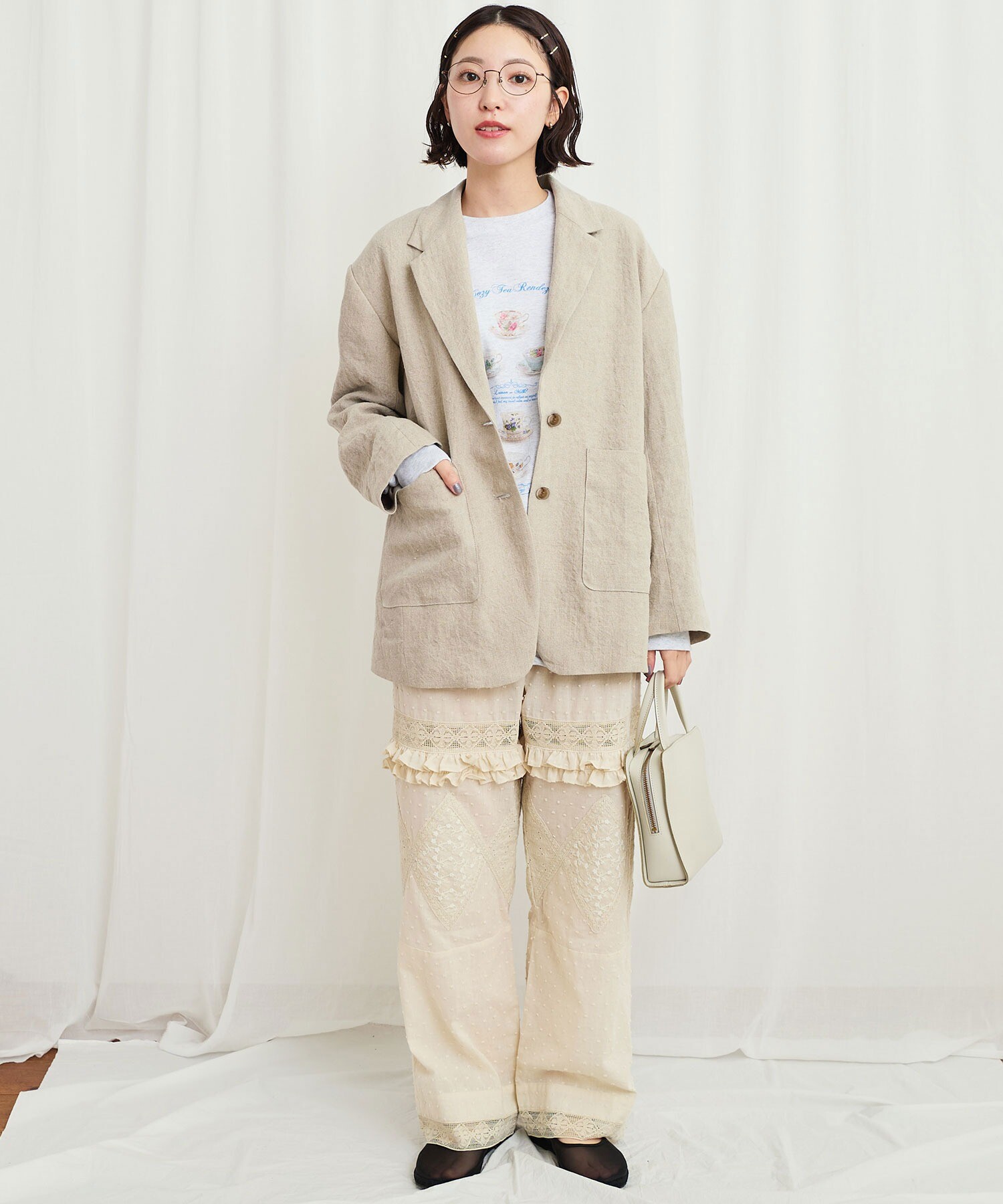 AMBIDEX Store ○○LINEN BOLD jacket(F ベージュ): l'atelier
