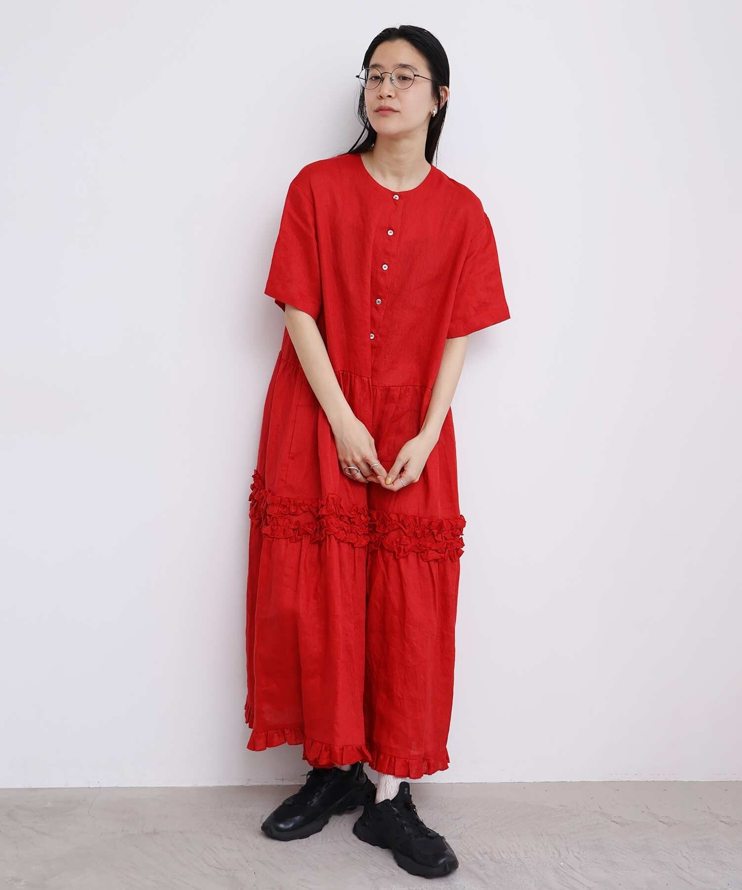 AMBIDEX Store 【予約販売】daily LINEN dress(F グリーン): l'atelier