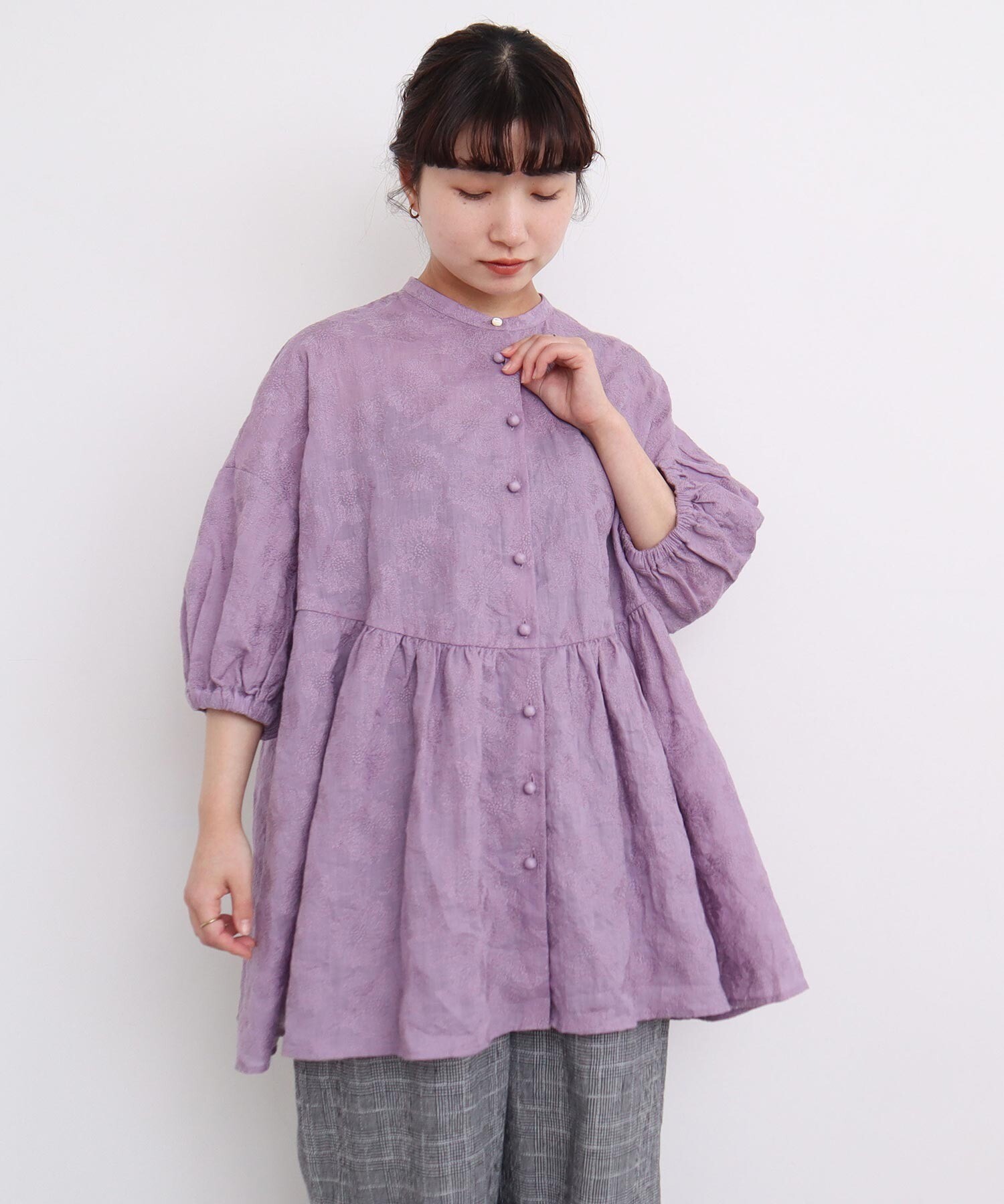 AMBIDEX Store 【予約販売】〇線画のお花ラミー刺繍 まる