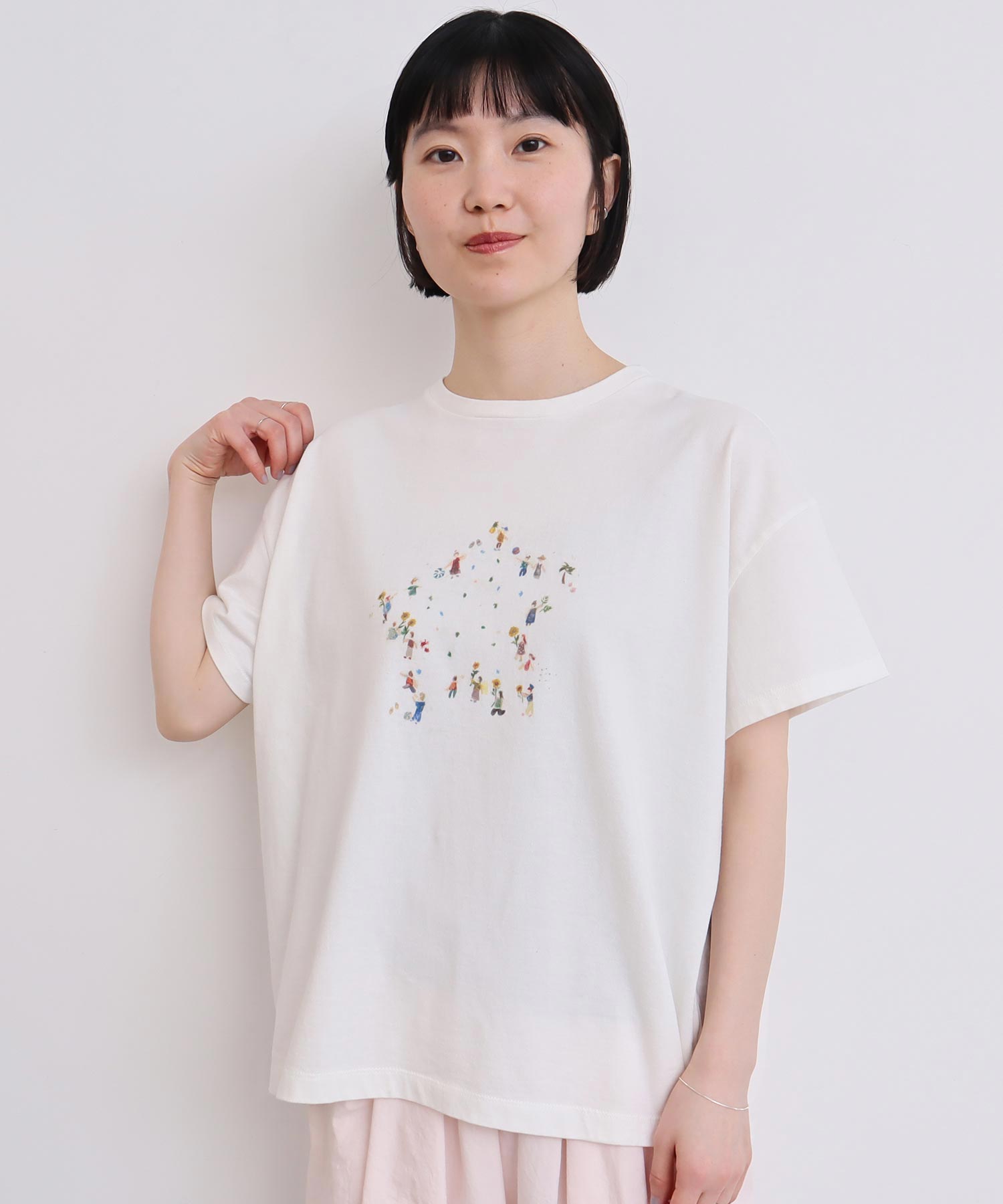 AMBIDEX Store △〇夏のひととき スケッチTシャツ(F シロ): l