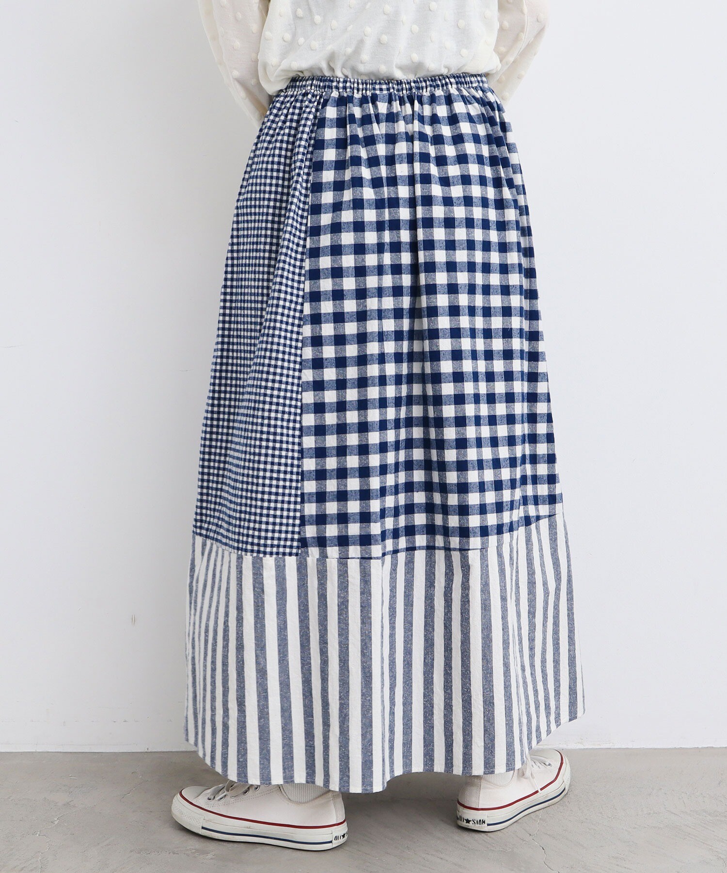 AMBIDEX Store 【予約販売】○コットン/シルク パッチワーク スカート 