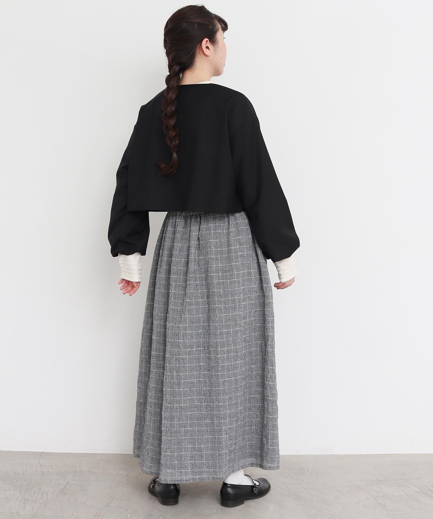 l'atelier du savon チェックスカート l'atelier du savon スカート ○かろやかチェックのタックス