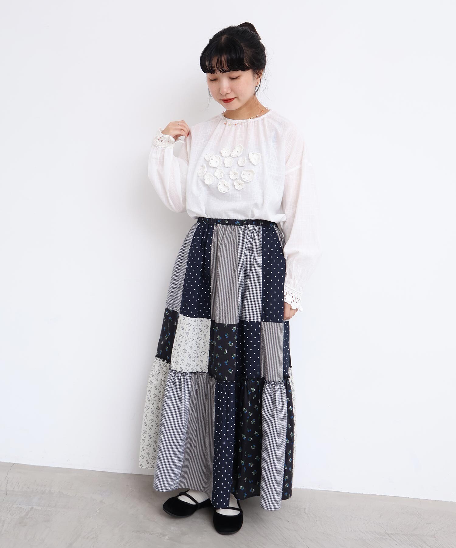 公*o様 W60 ワンダフルワールド　小花パッチワークスカート 公*o様 W60 ワンダフルワールド 小花パッチワークスカート 【公式通販】