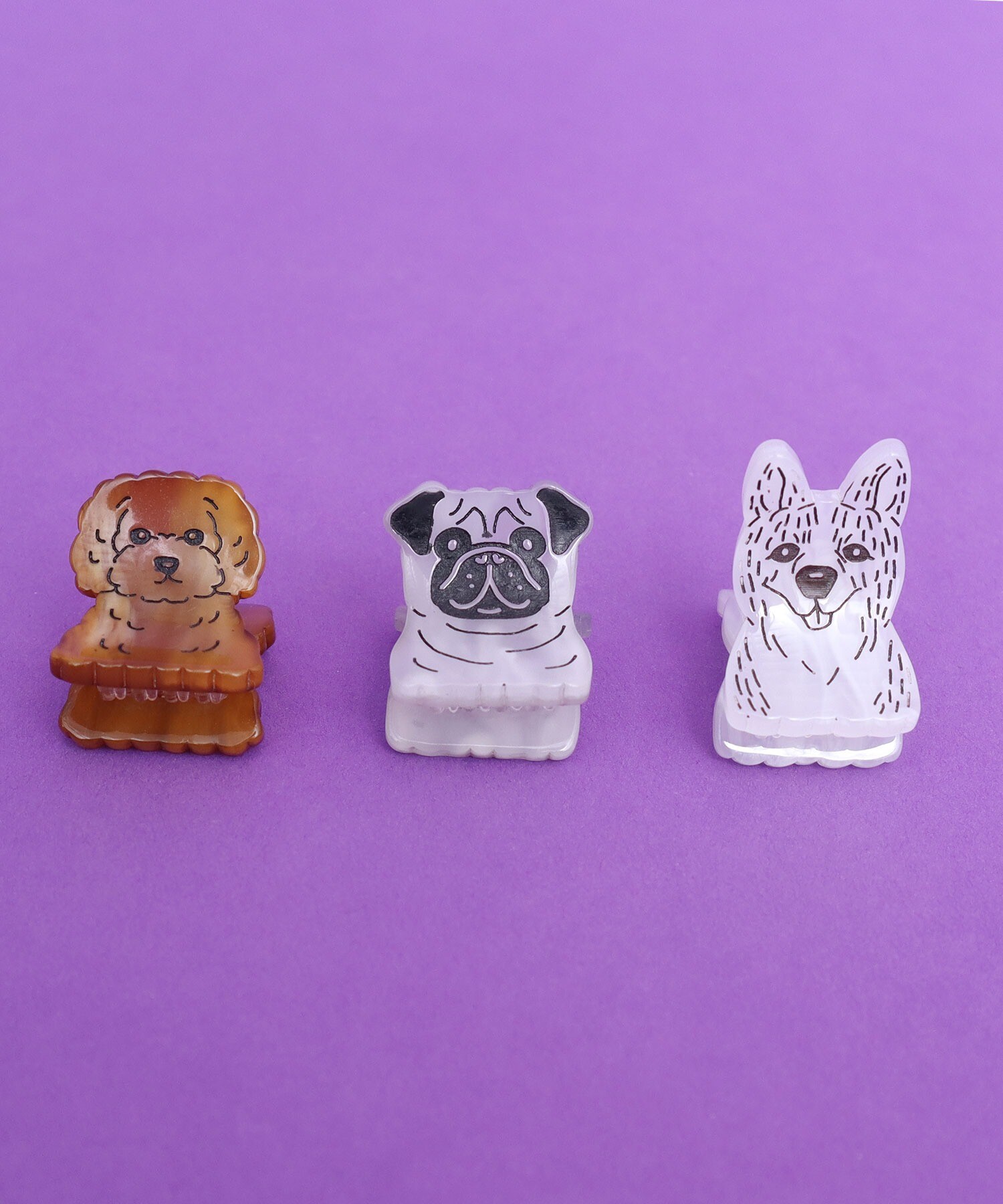 AMBIDEX Store ○dogs ミニ ヘアクリップ(F マルチ99): l'atelier du savon