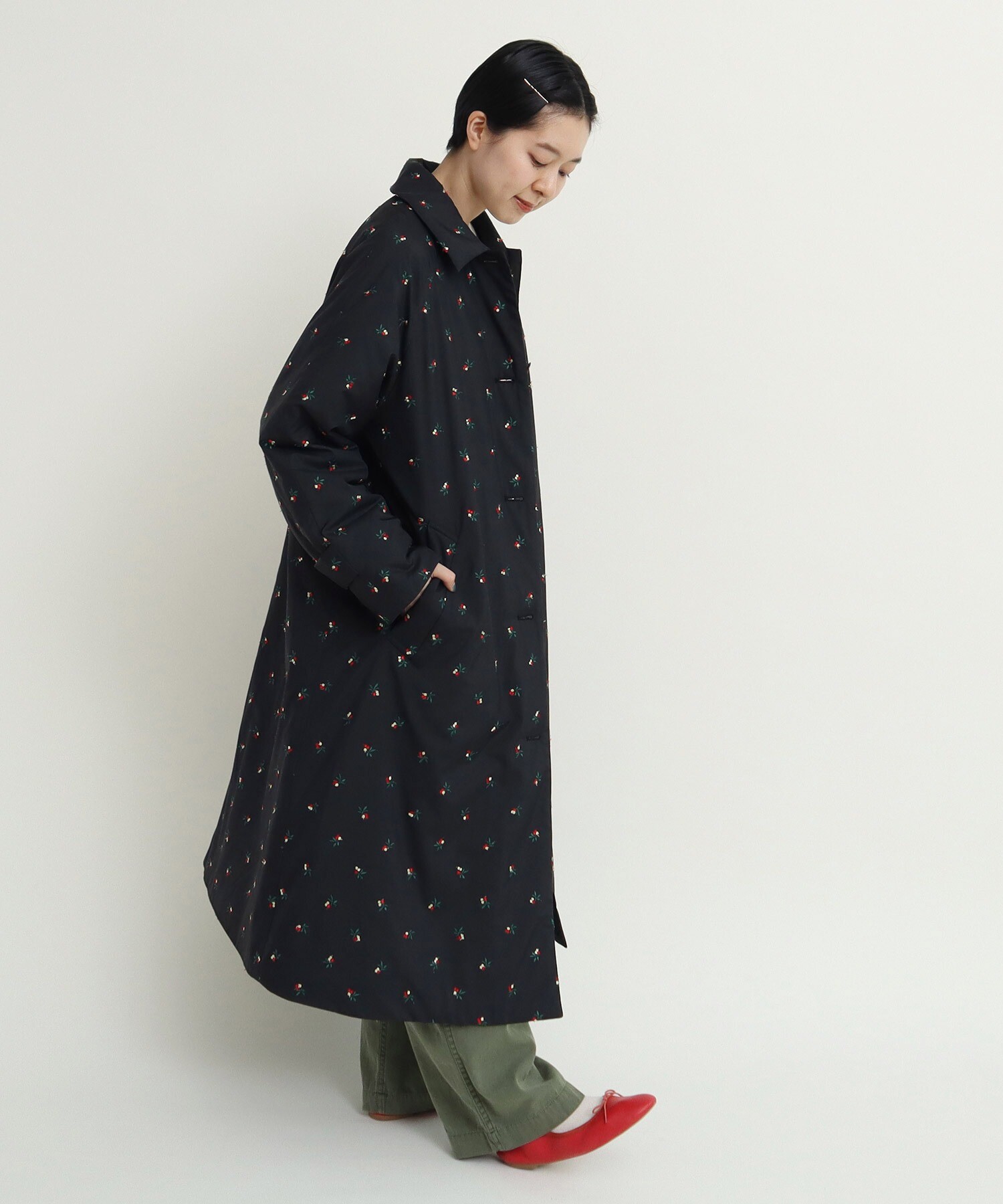 EVOダウン 小花刺繍ステンコート