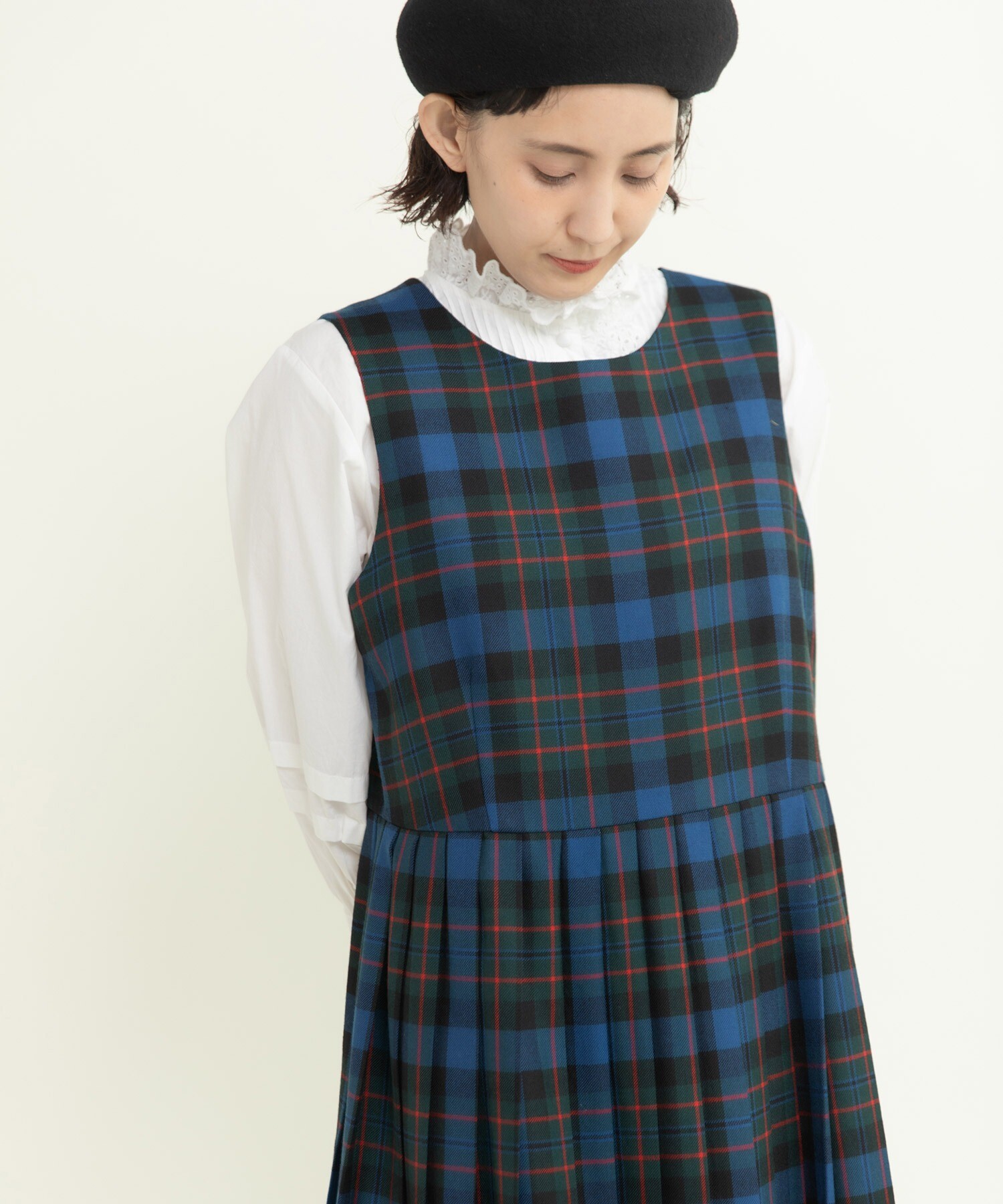 AMBIDEX Store ○2/48タータンチェックワンピース(F グリーン): CHILD