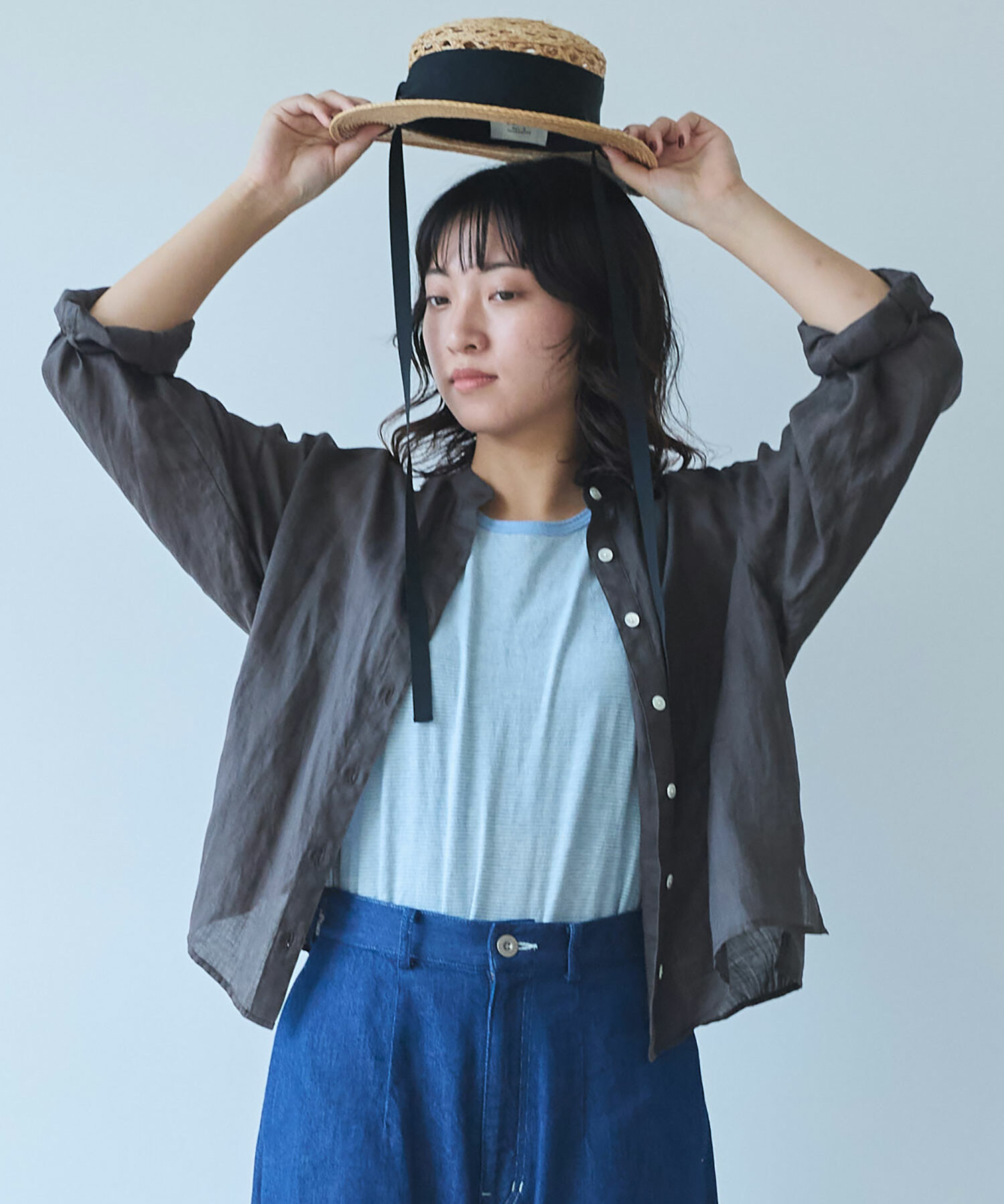 ブラウス シャツ Ramie short ブラウス レディース AMBIDEX Store 〇 Ramie ショート ブラウス(F ベージュ): bulle