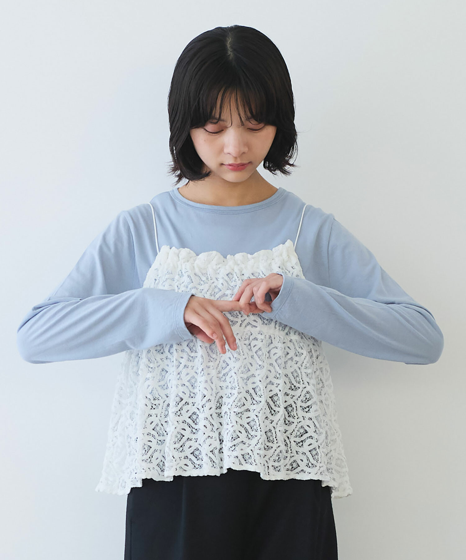ブラウス シャツ ラッセルレースキャミブラウス レディース le.coeur blanc｜ラッセルレースキャミブラウス | Rakuten