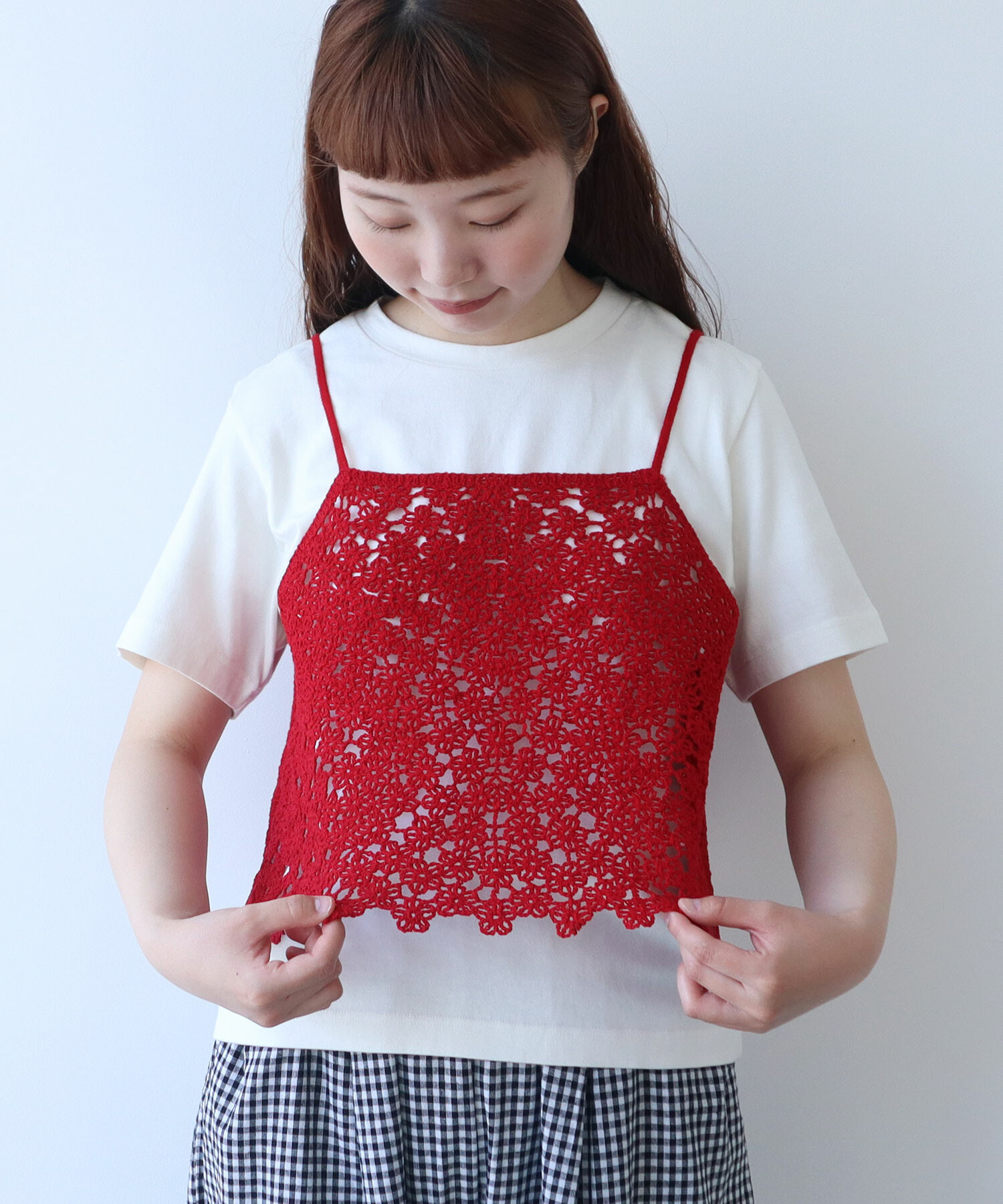 AMBIDEX Store △〇 おはな刺繍 キャミソール(F クロ): bulle de