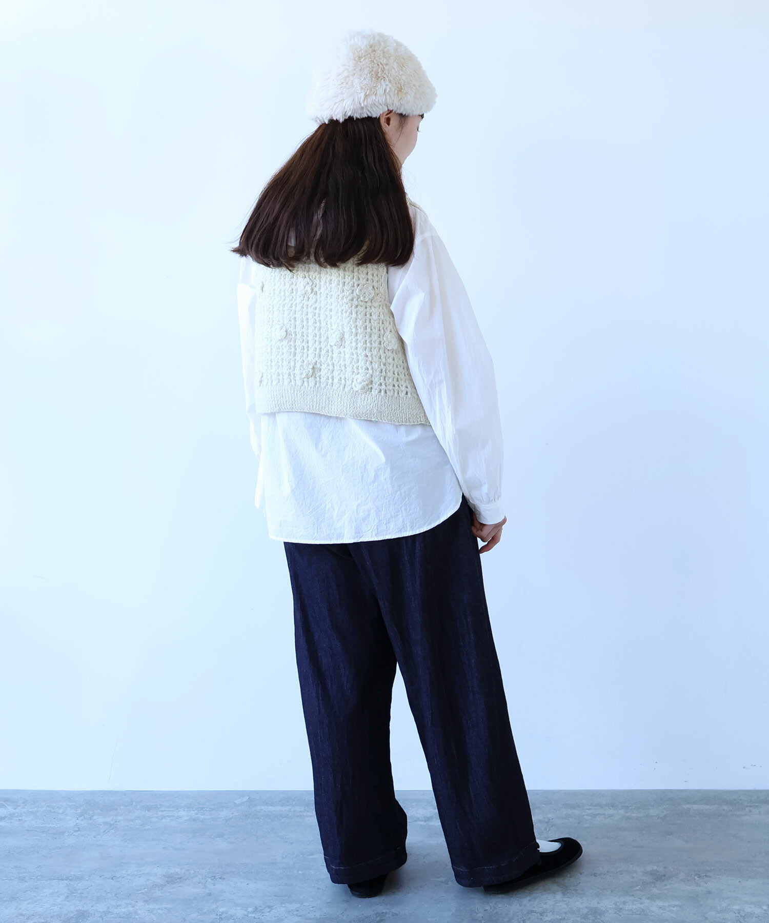 hanaページ AMBIDEX Store ○ ネパールハンドニット おはなビスチェ(F アオ