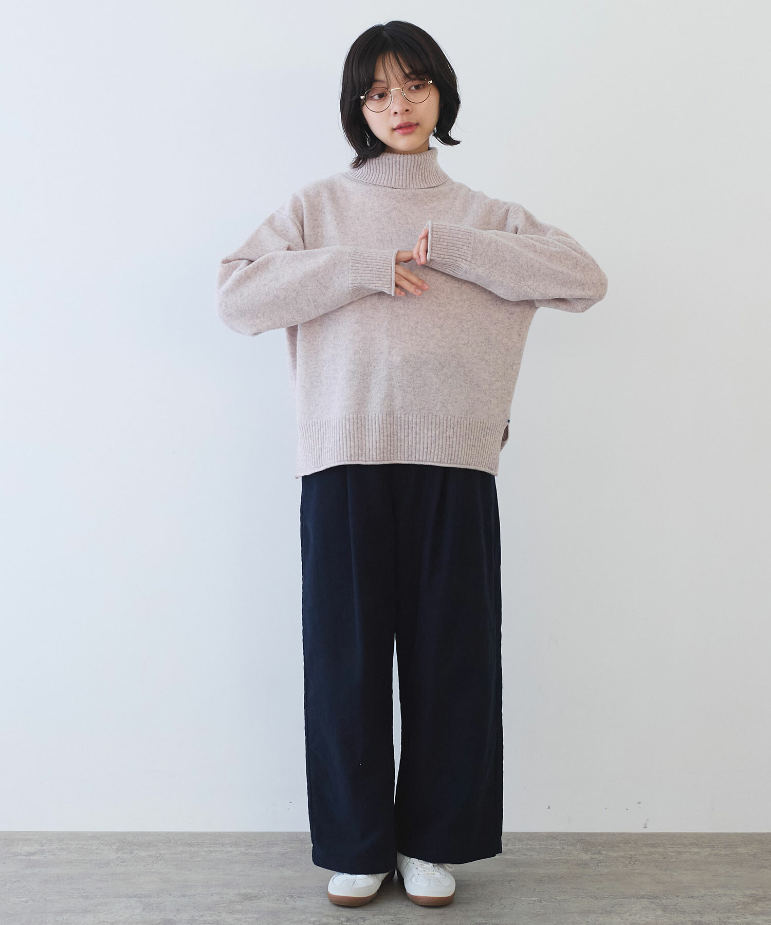 AMBIDEX Store 〇 ジーロンラム タートルネック プルオーバー(F ミント