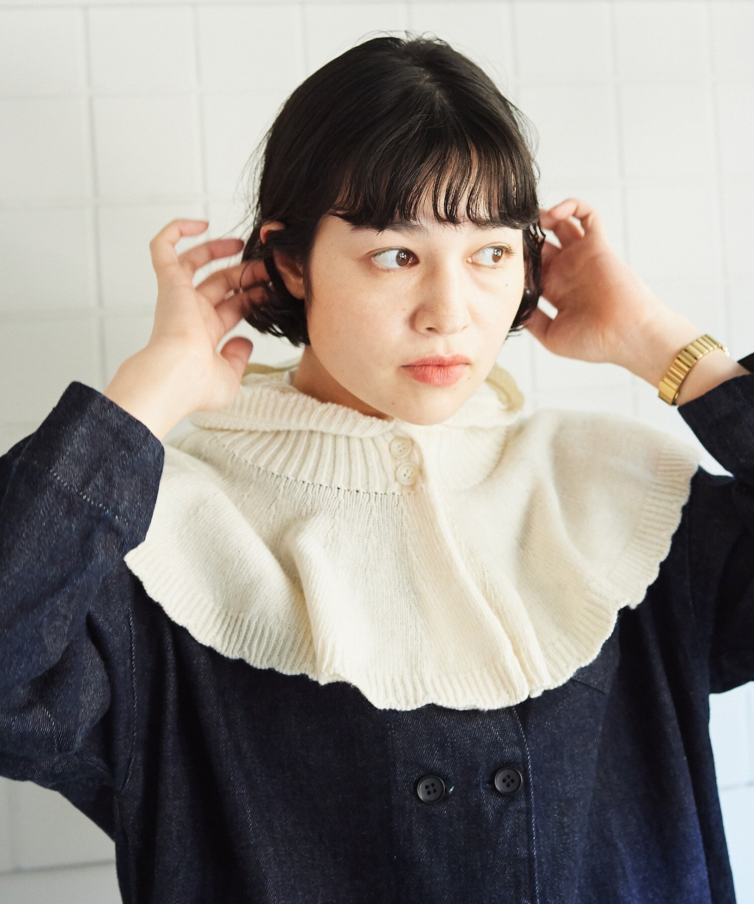 AMBIDEX Store △knit cape(F グリーン): bulle de savon