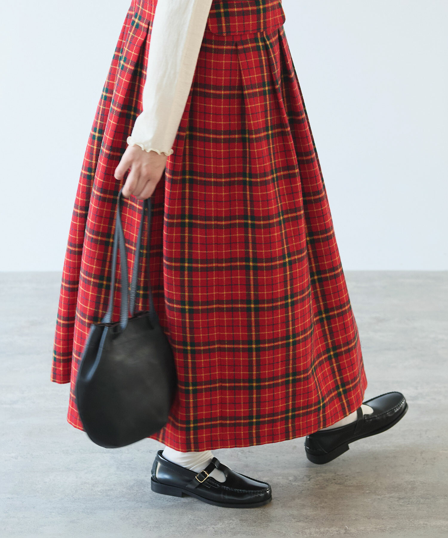 AMBIDEX Store 〇 Recycle CHECK ジャンパースカート(F アカ): bulle