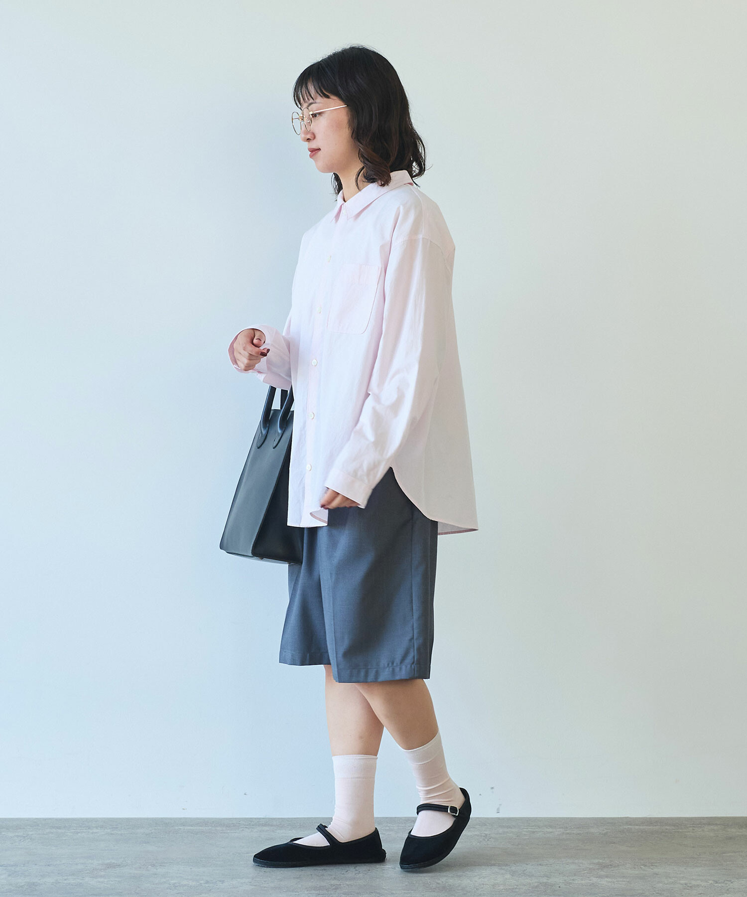 Front pin tuck Half pants