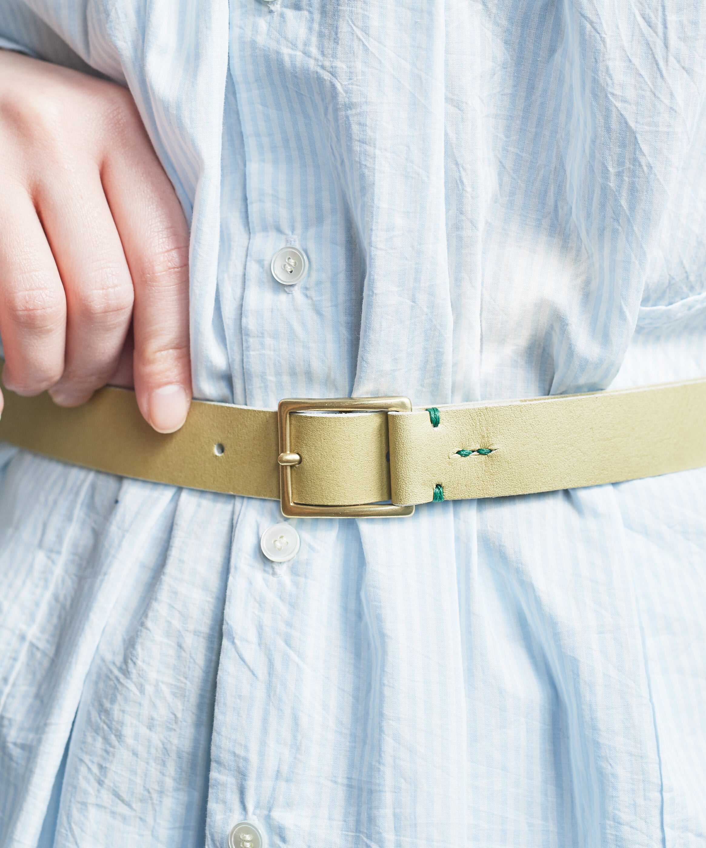 AMBIDEX Store △stitch leather belt(F ライトグリーン): bulle de savon