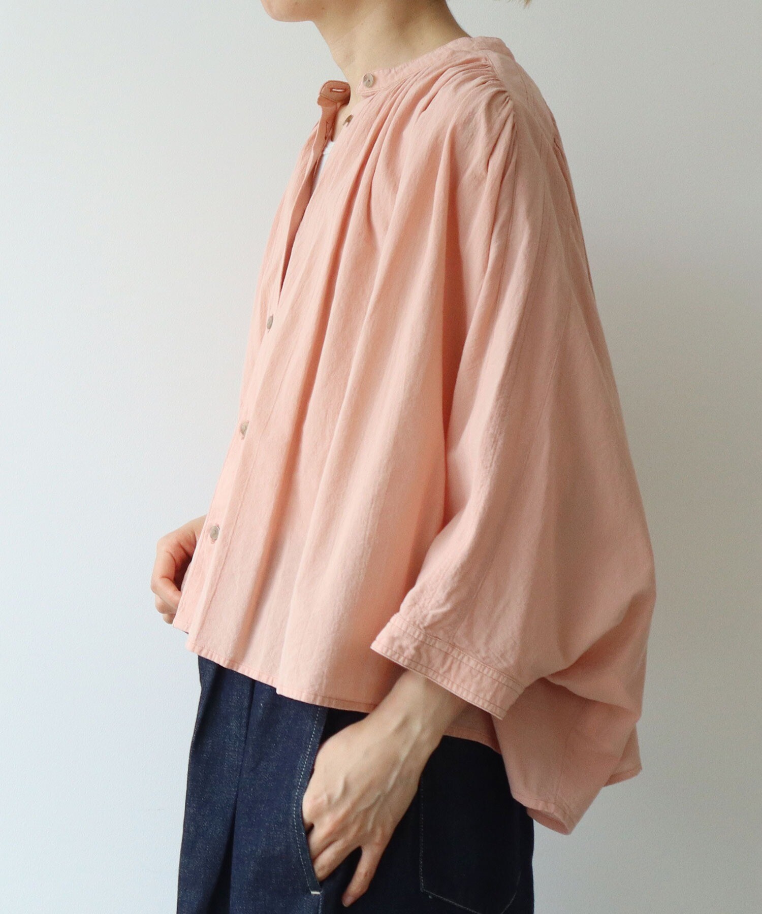 AMBIDEX Store high twist/コットン product dye 2way ブラウス