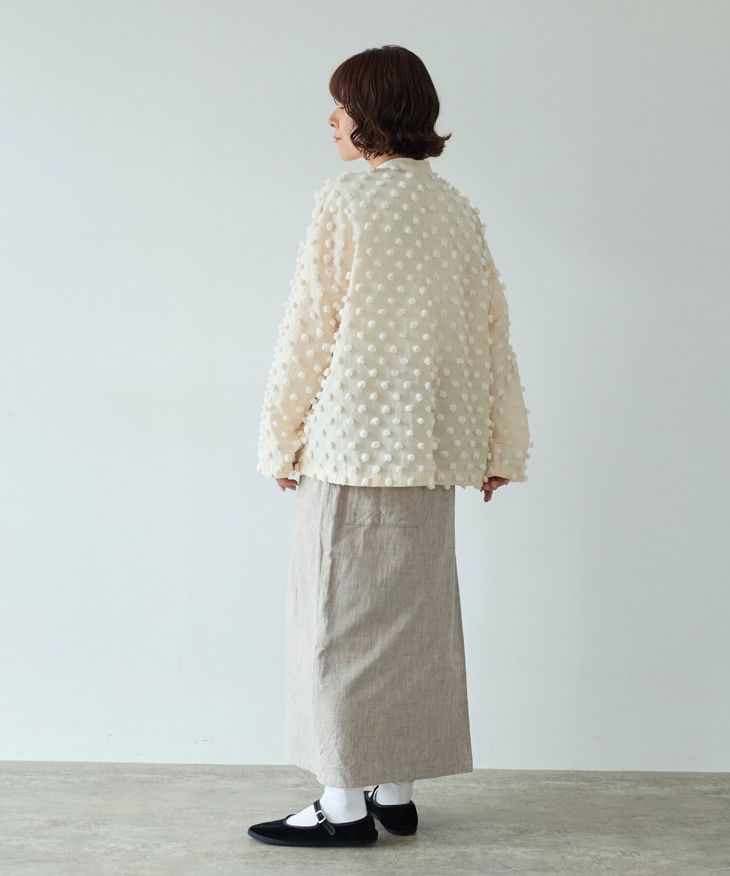 AMBIDEX Store △コットンナイロン dotジャカード wide シャツ(F