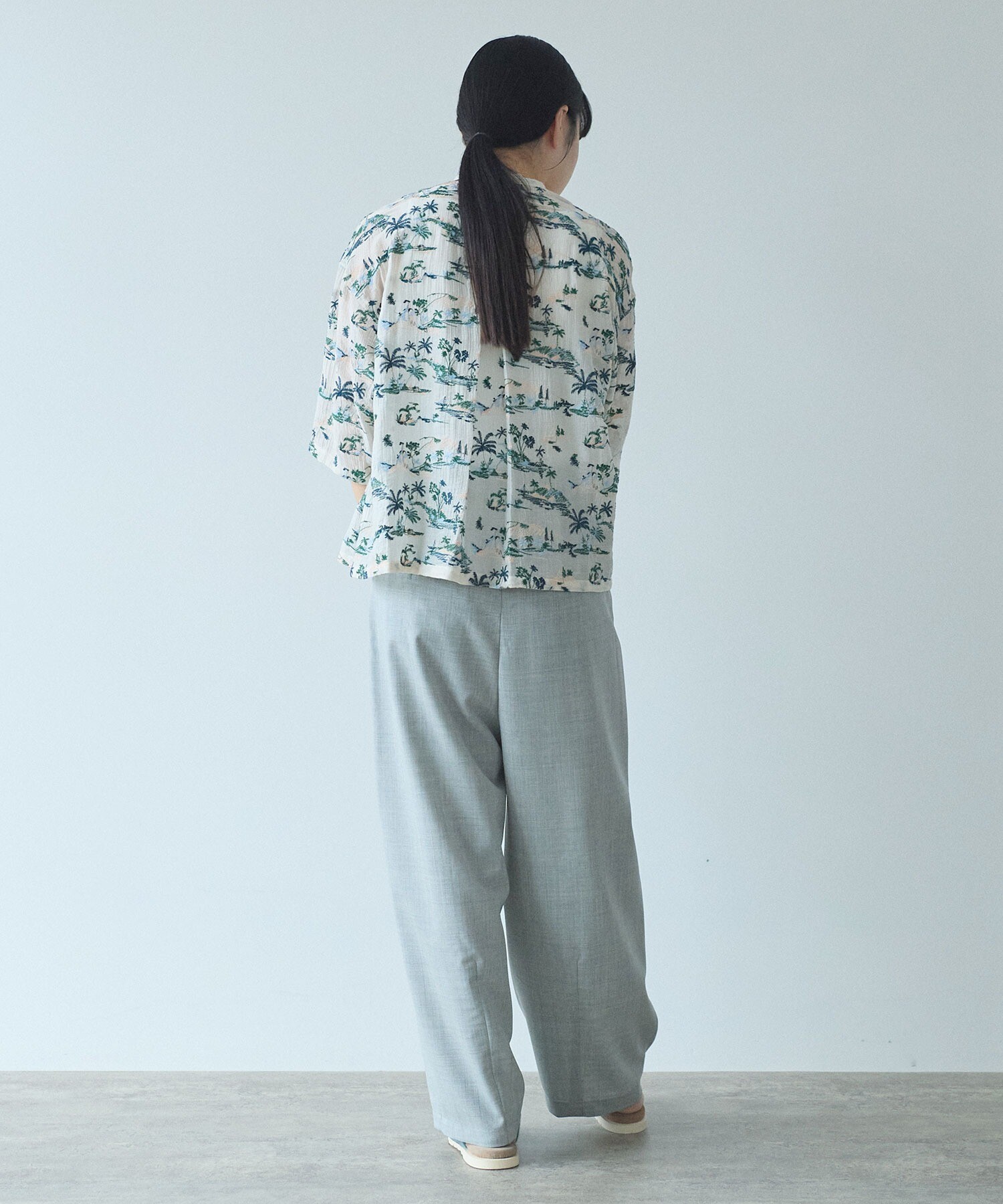 AMBIDEX Store ○Island embroidely ショートシャツ(F キナリ): yuni