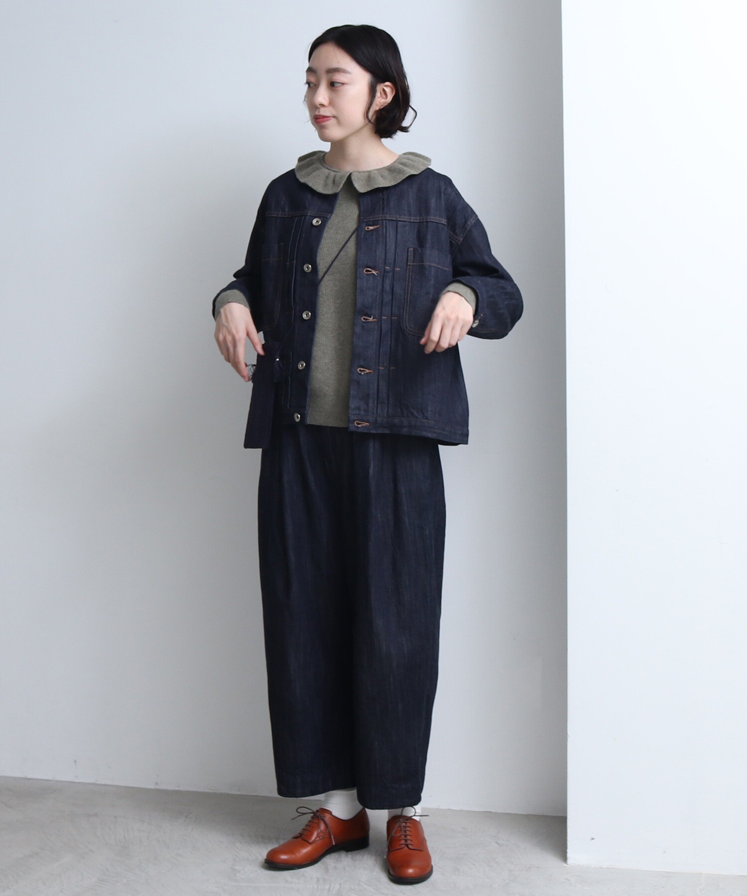 【美品】yuni / 馬布 フルジップ ブルゾン ショートジャケット