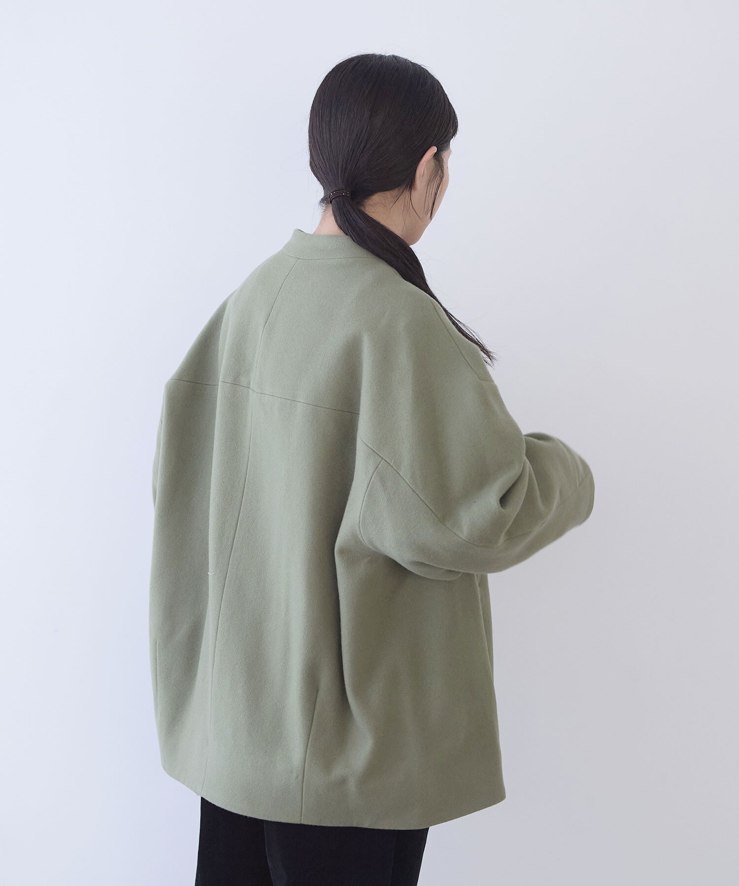 AMBIDEX Store ○ウールsuper100 middle length cocoonコート(F グレー