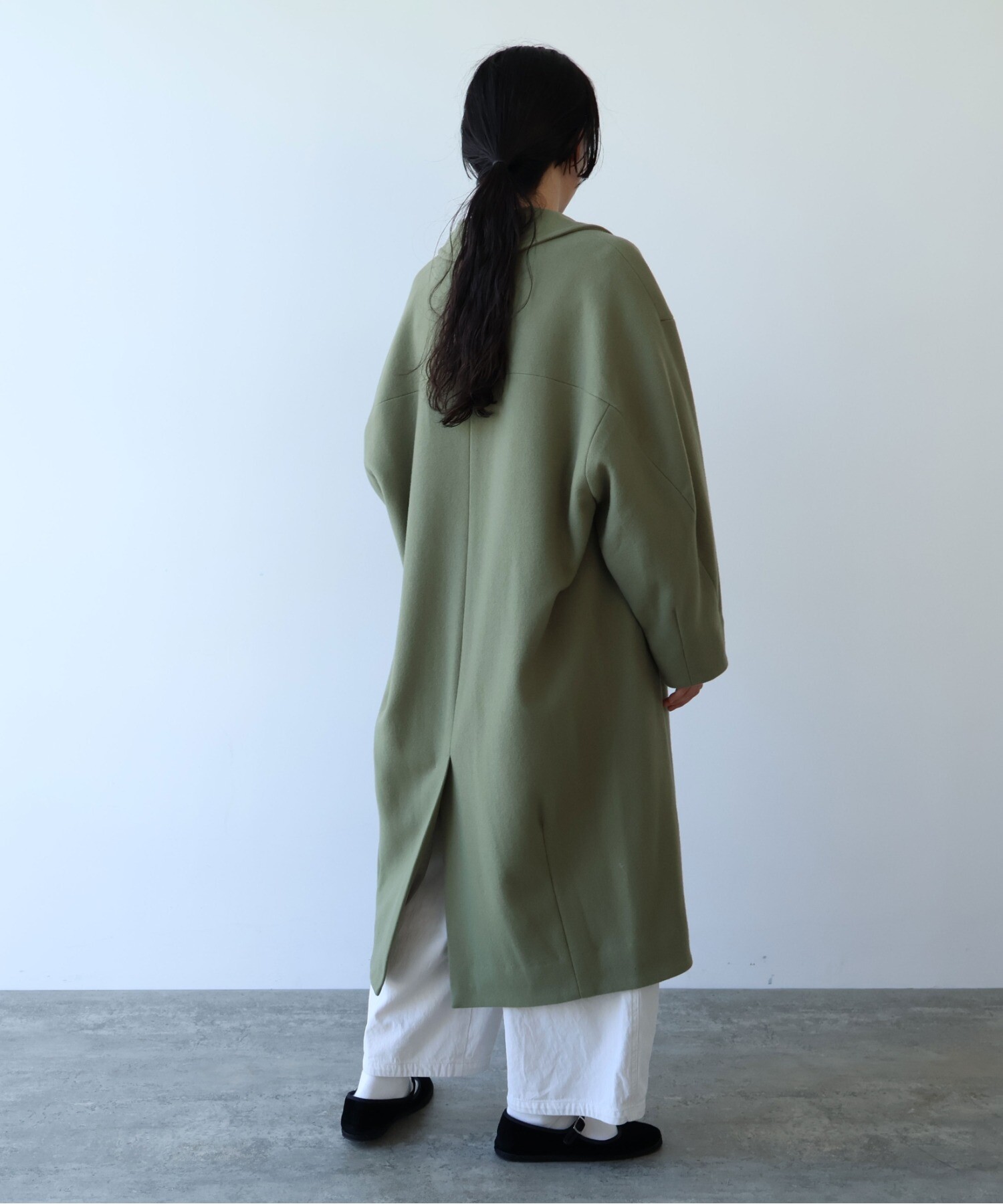 AMBIDEX Store ○ウールsuper100 bal collar cocoonコート (F グレー