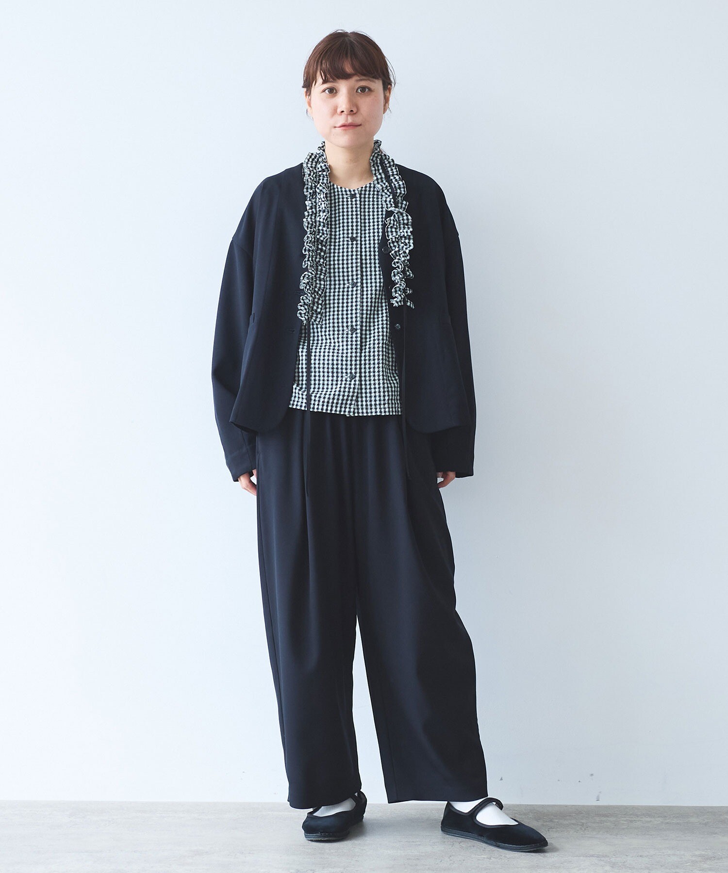 AMBIDEX Store ○レーヨンウール no collar ジャケット(F ダーク