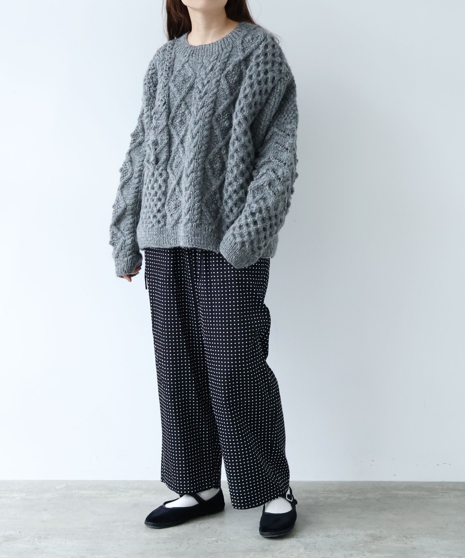 AMBIDEX Store ネパールハンドニット プルオーバー(F グレー): yuni